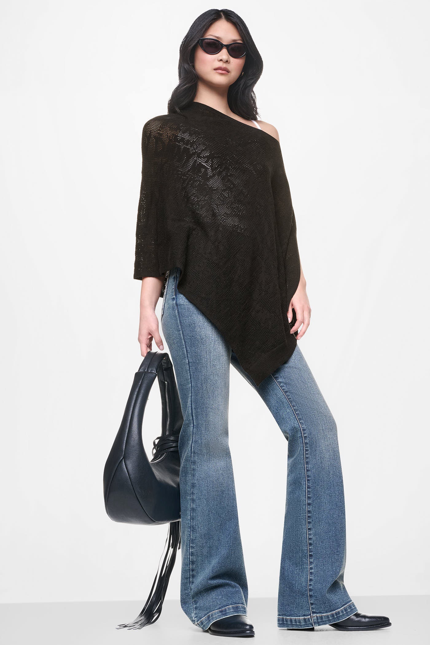 ASYMMETRIC FINE GAUGE PONCHO VIEW 6 | Gifts Under $100 ASYMMETRIC FINE GAUGE PONCHO VIEW 6 | Gifts Under $100