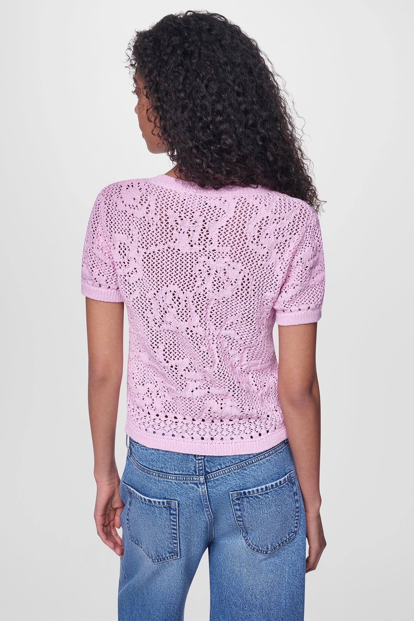 LACE STITCH BUTTON FRONT CARDIGAN View 2 | DKNY JEANS LACE STITCH BUTTON FRONT CARDIGAN View 2 | DKNY JEANS