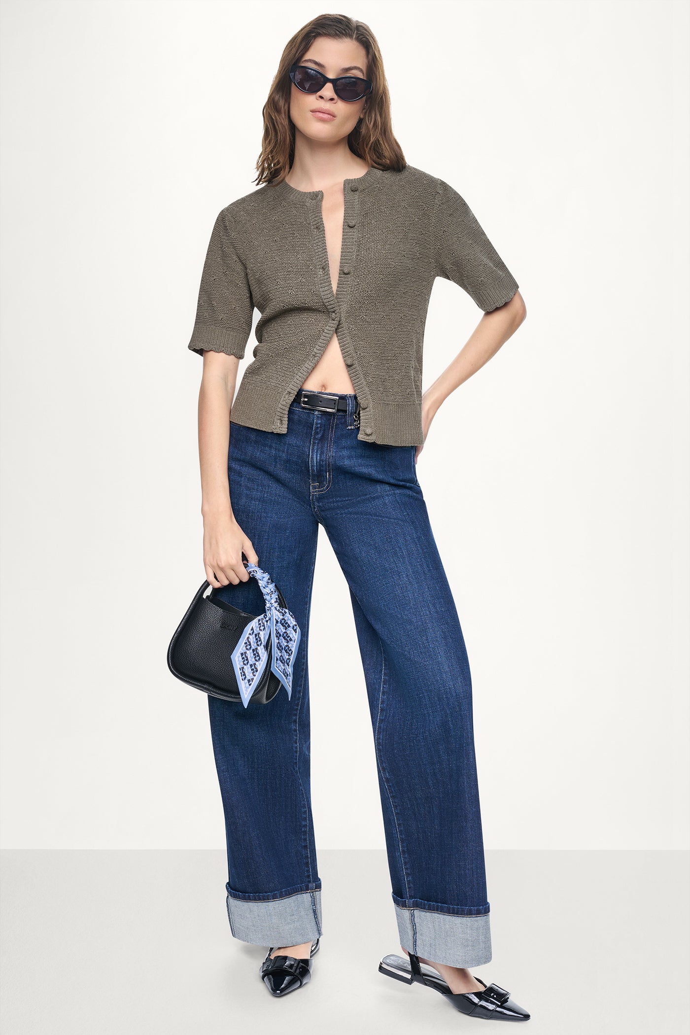 ELBOW SLEEVE CHENILLE CARDIGAN View 1 | Gifts Under $100 ELBOW SLEEVE CHENILLE CARDIGAN View 1 | Gifts Under $100
