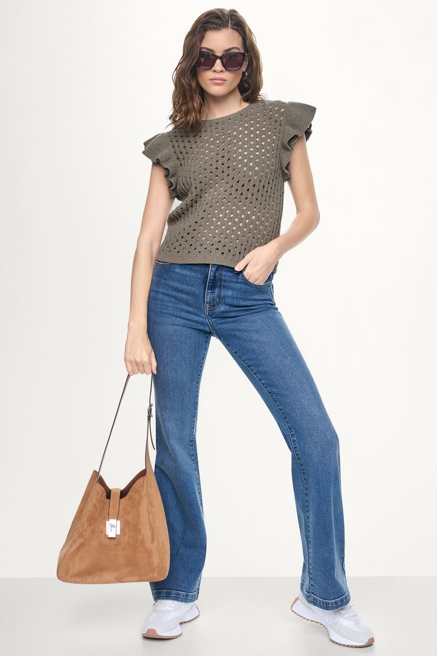CHENILLE FLUTTER SLEEVE SWEATER View 2 | Gifts Under $100 CHENILLE FLUTTER SLEEVE SWEATER View 2 | Gifts Under $100