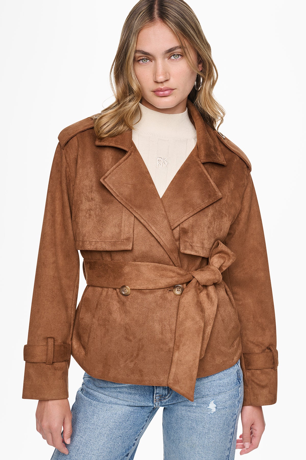 FAUX SUEDE SHORT TRENCH JACKET View 1 | WOMENS COATS & JACKETS FAUX SUEDE SHORT TRENCH JACKET View 1 | WOMENS COATS & JACKETS