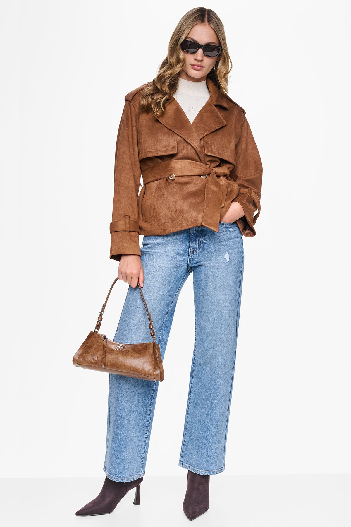 FAUX SUEDE SHORT TRENCH JACKET View 2 | WOMENS COATS & JACKETS FAUX SUEDE SHORT TRENCH JACKET View 2 | WOMENS COATS & JACKETS