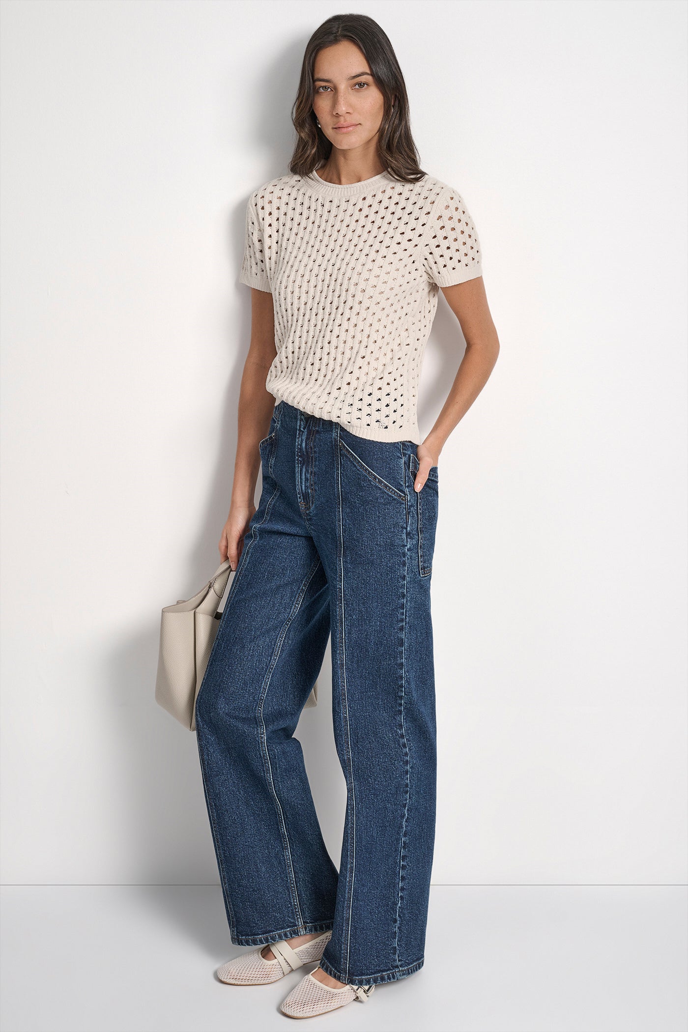 OPEN STITCH CREW NECK SHORT SLEEVE SWEATER VIEW 6 | New Arrivals OPEN STITCH CREW NECK SHORT SLEEVE SWEATER VIEW 6 | New Arrivals