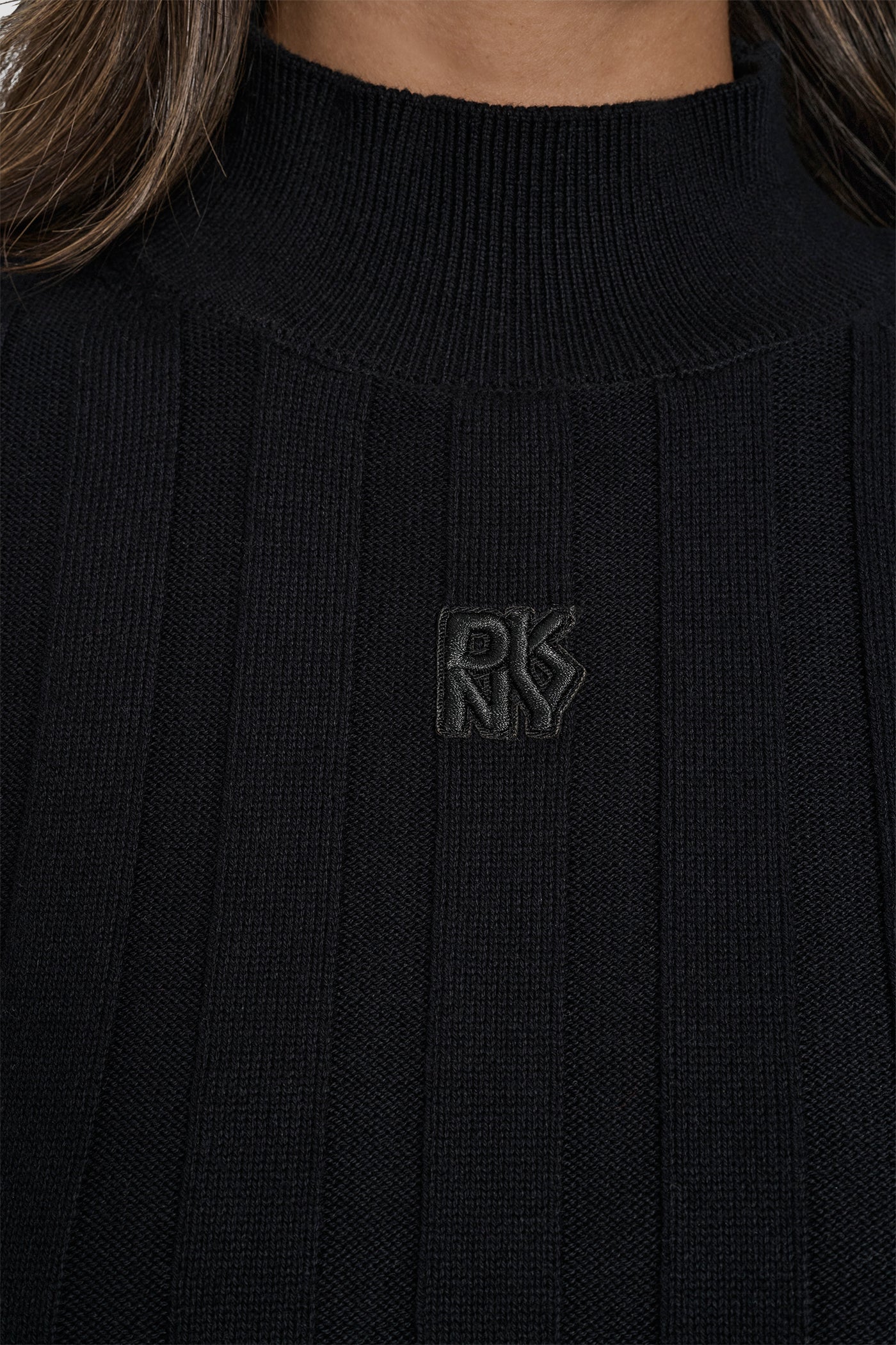 ELBOW SLEEVE WIDE RIB MOCK NECK WITH LOGO PATCH VIEW 4 | New Arrivals ELBOW SLEEVE WIDE RIB MOCK NECK WITH LOGO PATCH VIEW 4 | New Arrivals