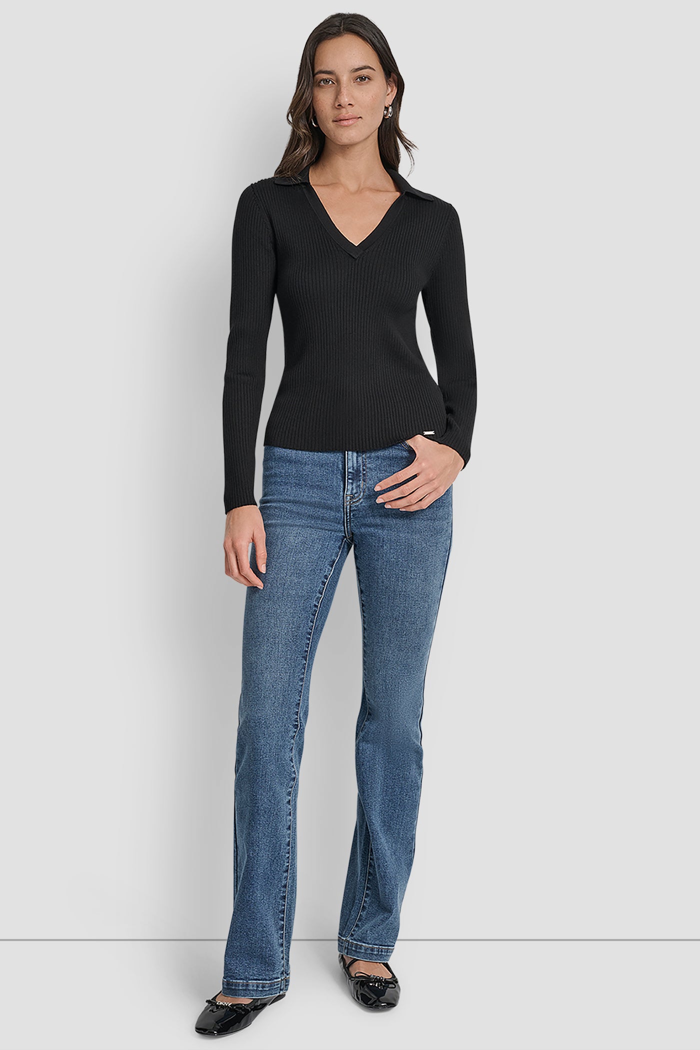 LONG SLEEVE RIB POLO SWEATER VIEW 7 | WOMEN'S SWEATERS & TOPS LONG SLEEVE RIB POLO SWEATER VIEW 7 | WOMEN'S SWEATERS & TOPS
