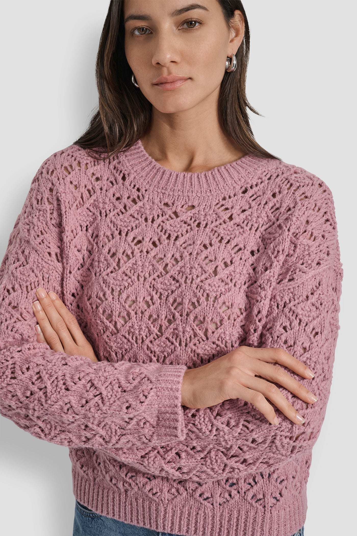 POINTELLE STITCH LONG SLEEVE CREW NECK SWEATER VIEW 4 | New Arrivals POINTELLE STITCH LONG SLEEVE CREW NECK SWEATER VIEW 4 | New Arrivals