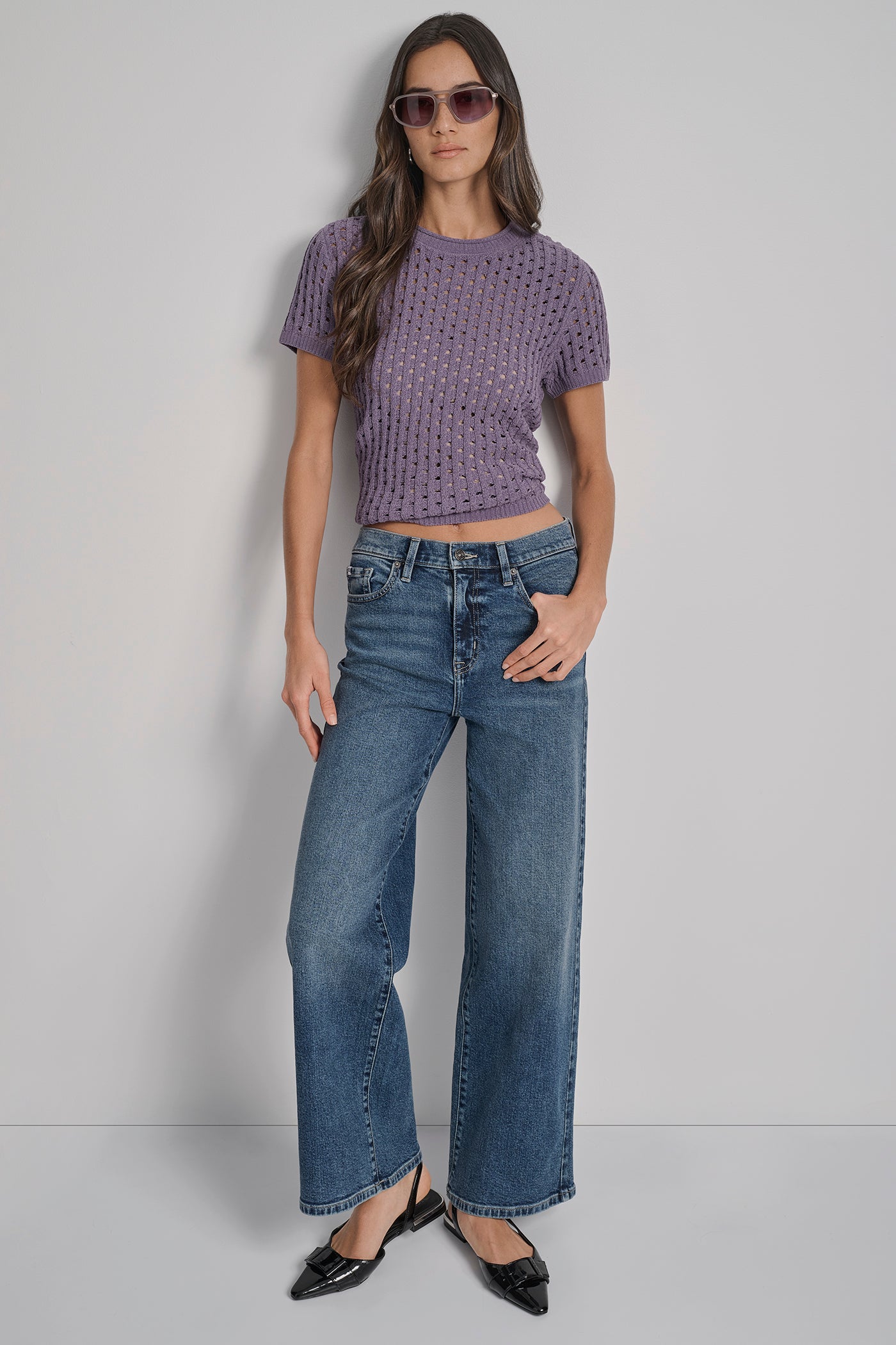 OPEN STITCH CREW NECK SHORT SLEEVE SWEATER VIEW 7 | New Arrivals OPEN STITCH CREW NECK SHORT SLEEVE SWEATER VIEW 7 | New Arrivals