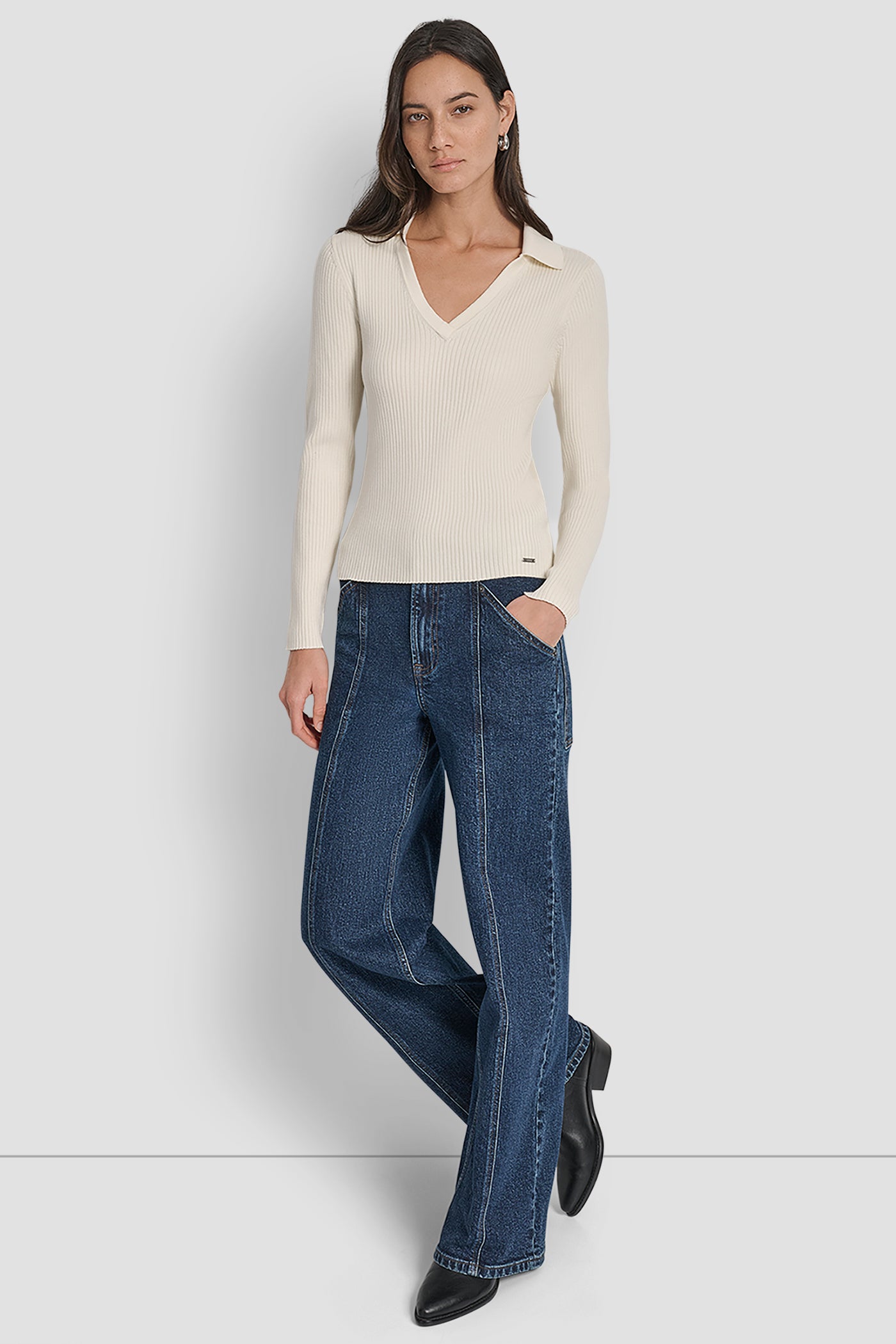 LONG SLEEVE RIB POLO SWEATER VIEW 7 | WOMEN'S SWEATERS & TOPS LONG SLEEVE RIB POLO SWEATER VIEW 7 | WOMEN'S SWEATERS & TOPS