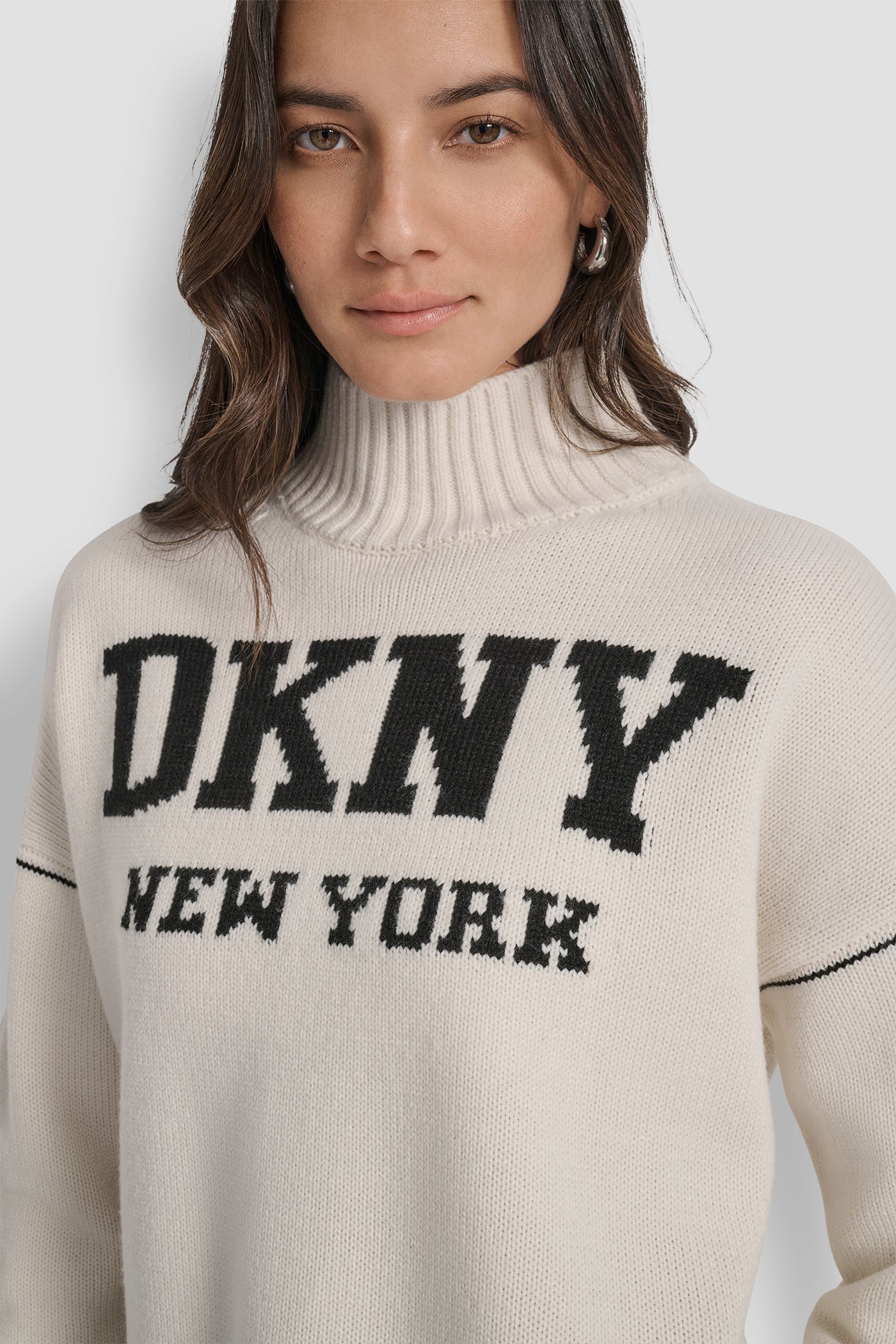 LOGO INTARSIA MOCK-NECK SWEATER VIEW 5 | WOMEN'S SWEATERS & TOPS LOGO INTARSIA MOCK-NECK SWEATER VIEW 5 | WOMEN'S SWEATERS & TOPS