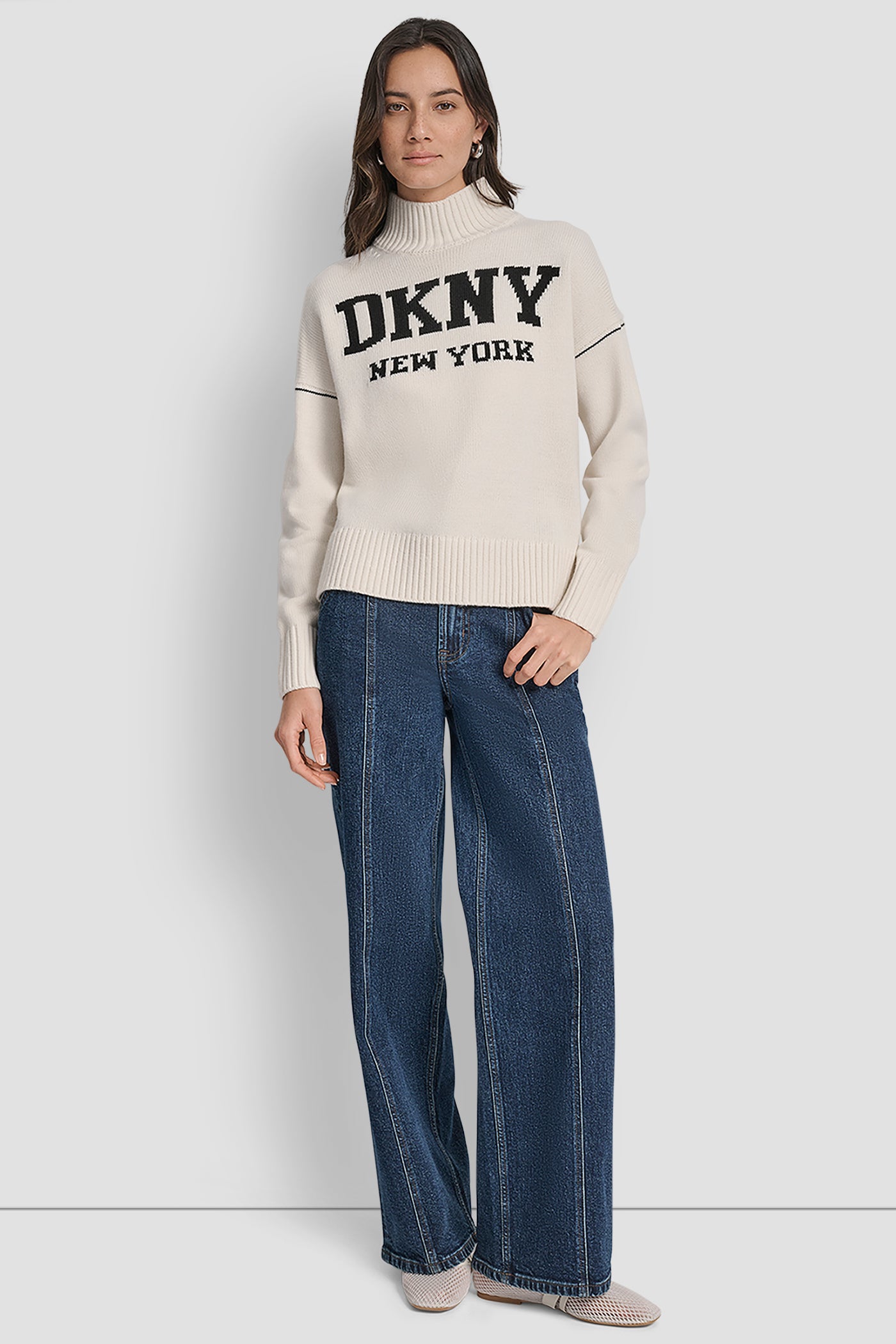 LOGO INTARSIA MOCK-NECK SWEATER VIEW 6 | WOMEN'S SWEATERS & TOPS LOGO INTARSIA MOCK-NECK SWEATER VIEW 6 | WOMEN'S SWEATERS & TOPS