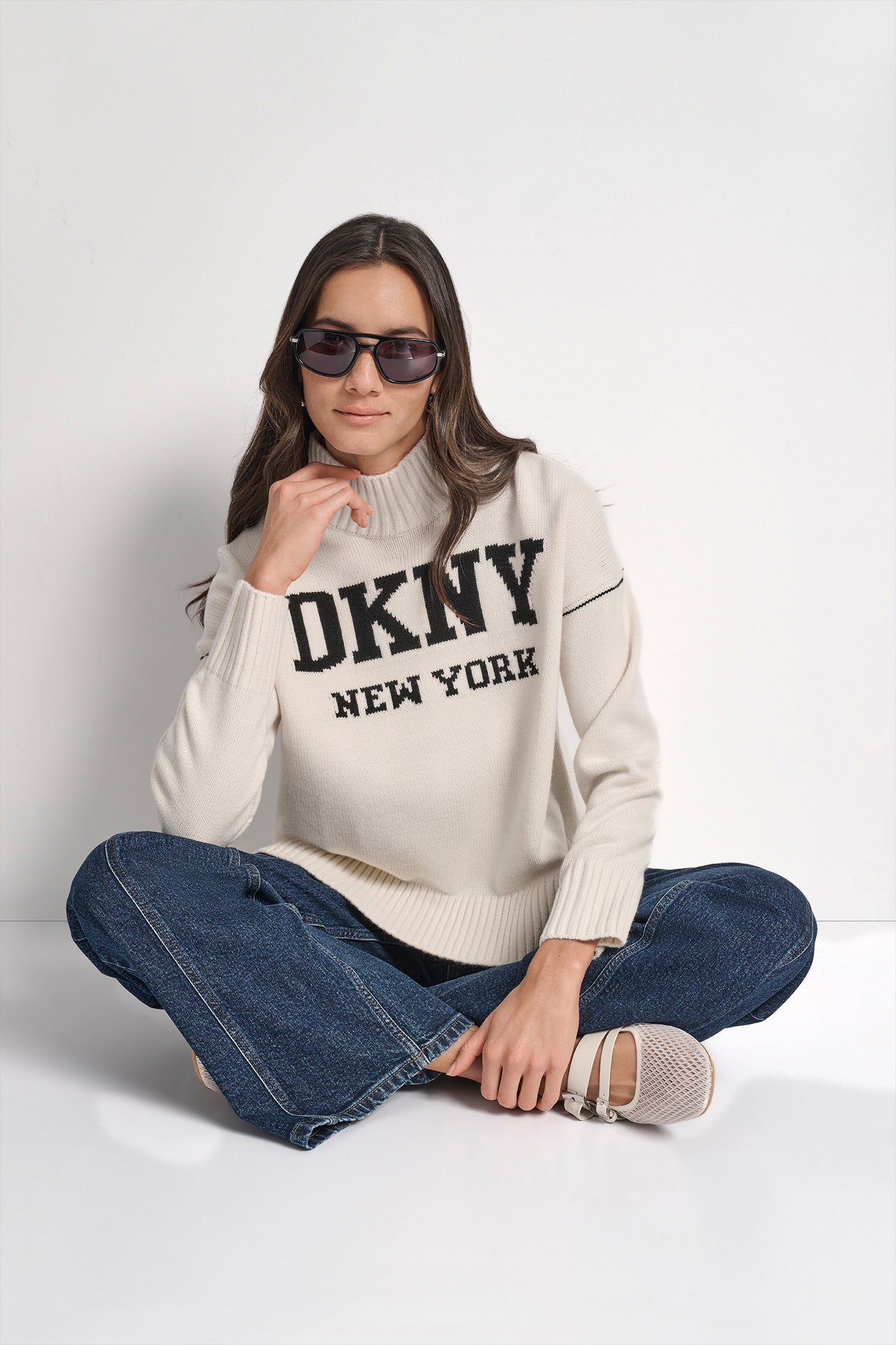 LOGO INTARSIA MOCK-NECK SWEATER VIEW 7 | WOMEN'S SWEATERS & TOPS LOGO INTARSIA MOCK-NECK SWEATER VIEW 7 | WOMEN'S SWEATERS & TOPS