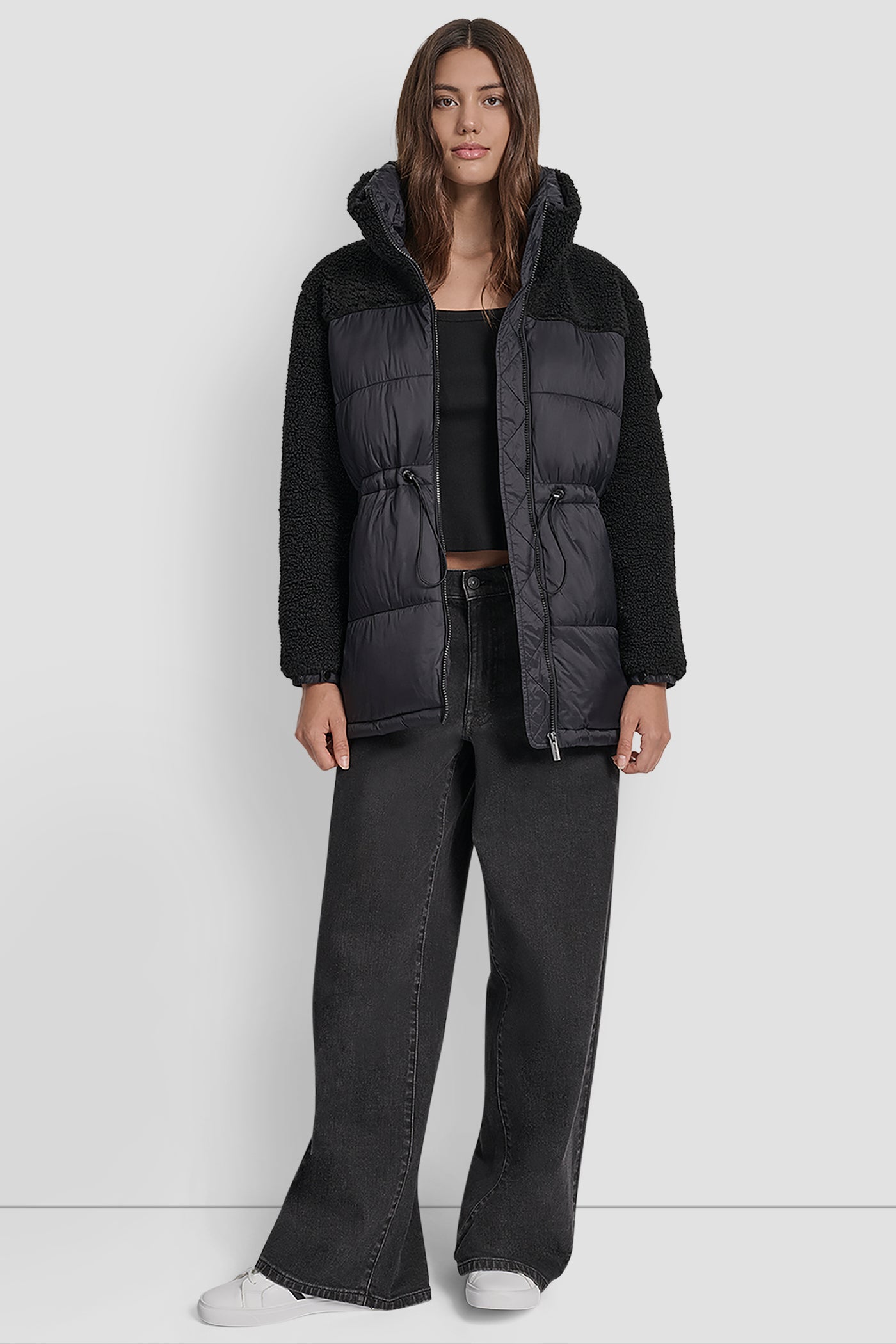 SHERPA PUFFER MIX COAT WITH ADJUSTABLE WAIST VIEW 8 | New Arrivals SHERPA PUFFER MIX COAT WITH ADJUSTABLE WAIST VIEW 8 | New Arrivals