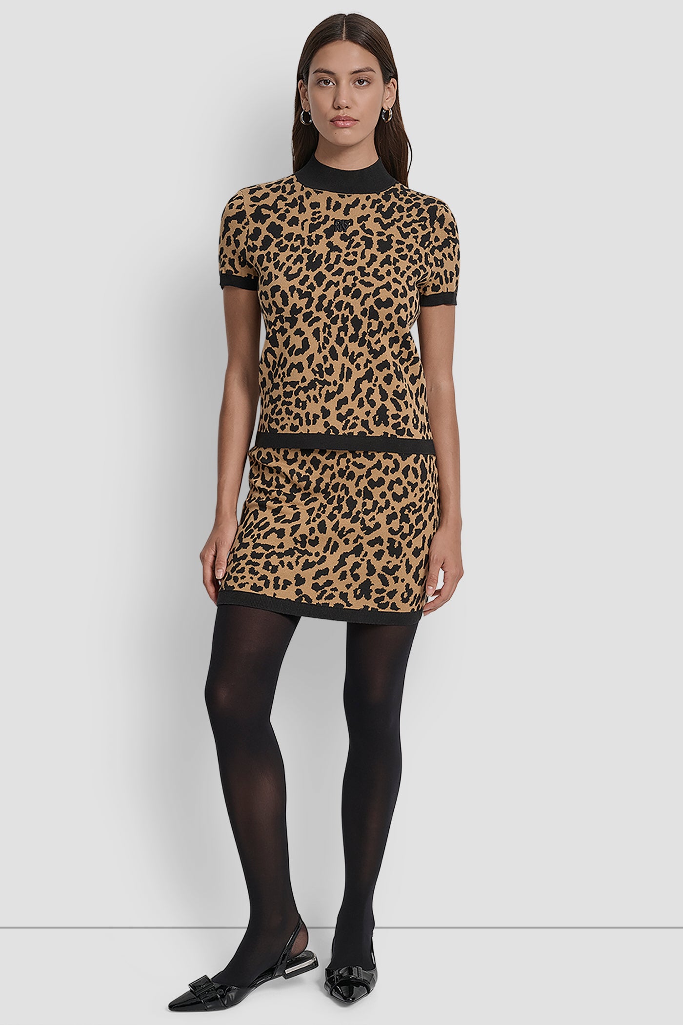 CAP SLEEVE MOCK NECK CHEETAH JACQUARD SWEATER VIEW 5 | WOMEN'S SWEATERS & TOPS CAP SLEEVE MOCK NECK CHEETAH JACQUARD SWEATER VIEW 5 | WOMEN'S SWEATERS & TOPS