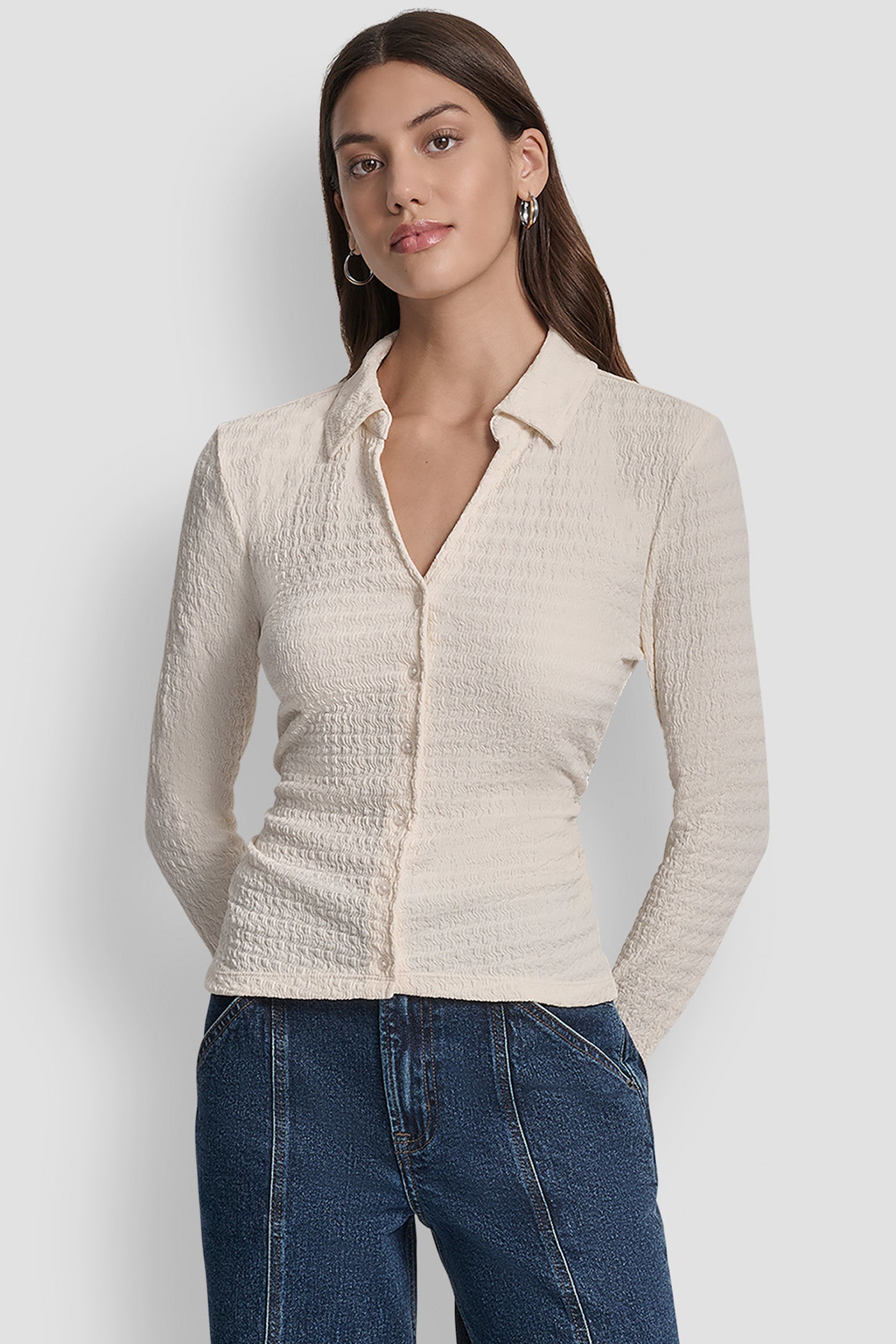 RIPPLE LACE VNECK SHIRT VIEW 1 | WOMEN'S SWEATERS & TOPS RIPPLE LACE VNECK SHIRT VIEW 1 | WOMEN'S SWEATERS & TOPS