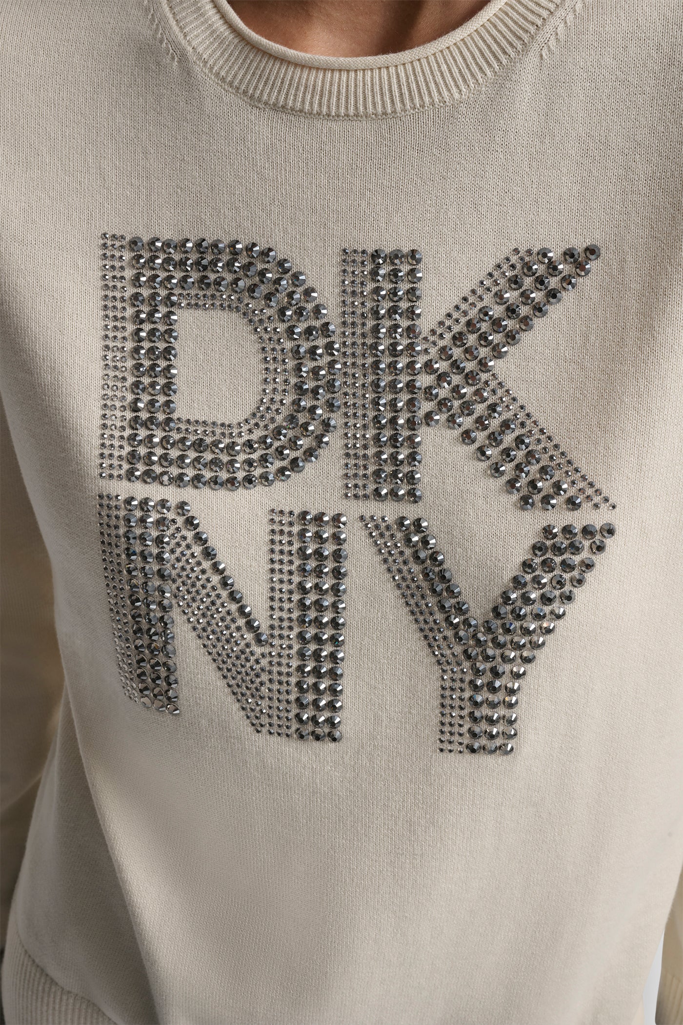 DKNY STACKED RHINESTONE LOGO LONG SLEEVE CREW NECK VIEW 4 | New Arrivals DKNY STACKED RHINESTONE LOGO LONG SLEEVE CREW NECK VIEW 4 | New Arrivals