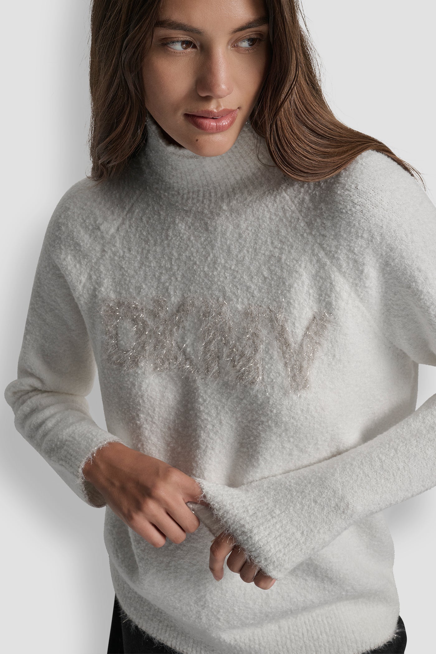 DKNY TINSEL LOGO LONG SLEEVE RAGLAN SWEATER VIEW 6 | WOMEN'S SWEATERS & TOPS DKNY TINSEL LOGO LONG SLEEVE RAGLAN SWEATER VIEW 6 | WOMEN'S SWEATERS & TOPS