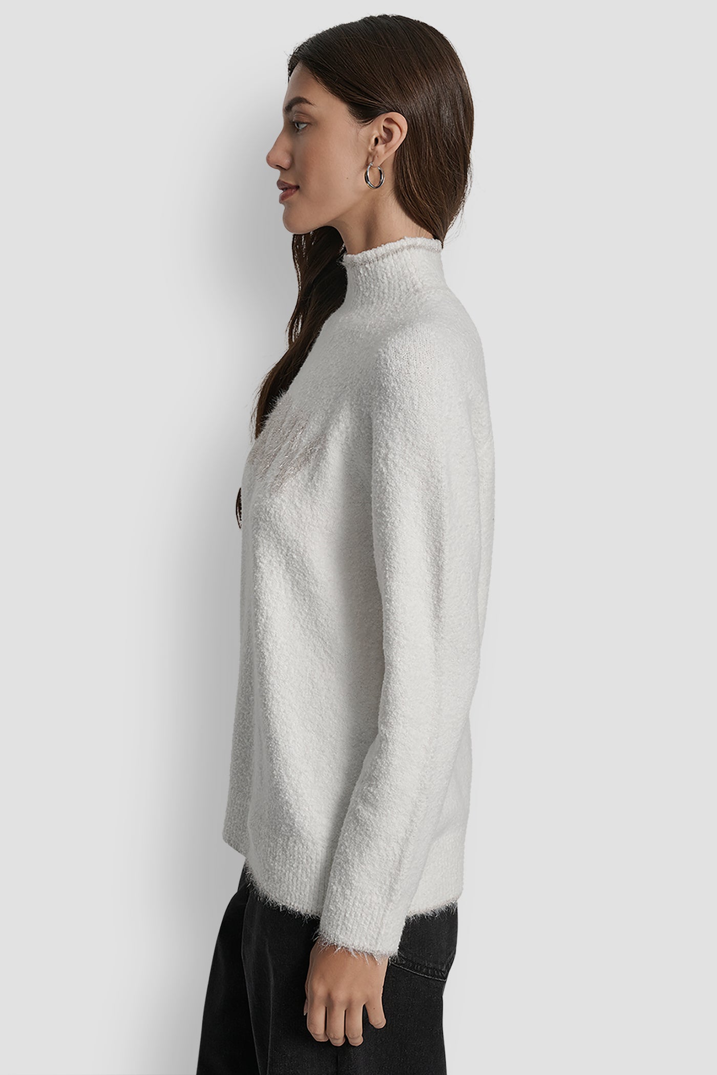 DKNY TINSEL LOGO LONG SLEEVE RAGLAN SWEATER VIEW 3 | WOMEN'S SWEATERS & TOPS DKNY TINSEL LOGO LONG SLEEVE RAGLAN SWEATER VIEW 3 | WOMEN'S SWEATERS & TOPS