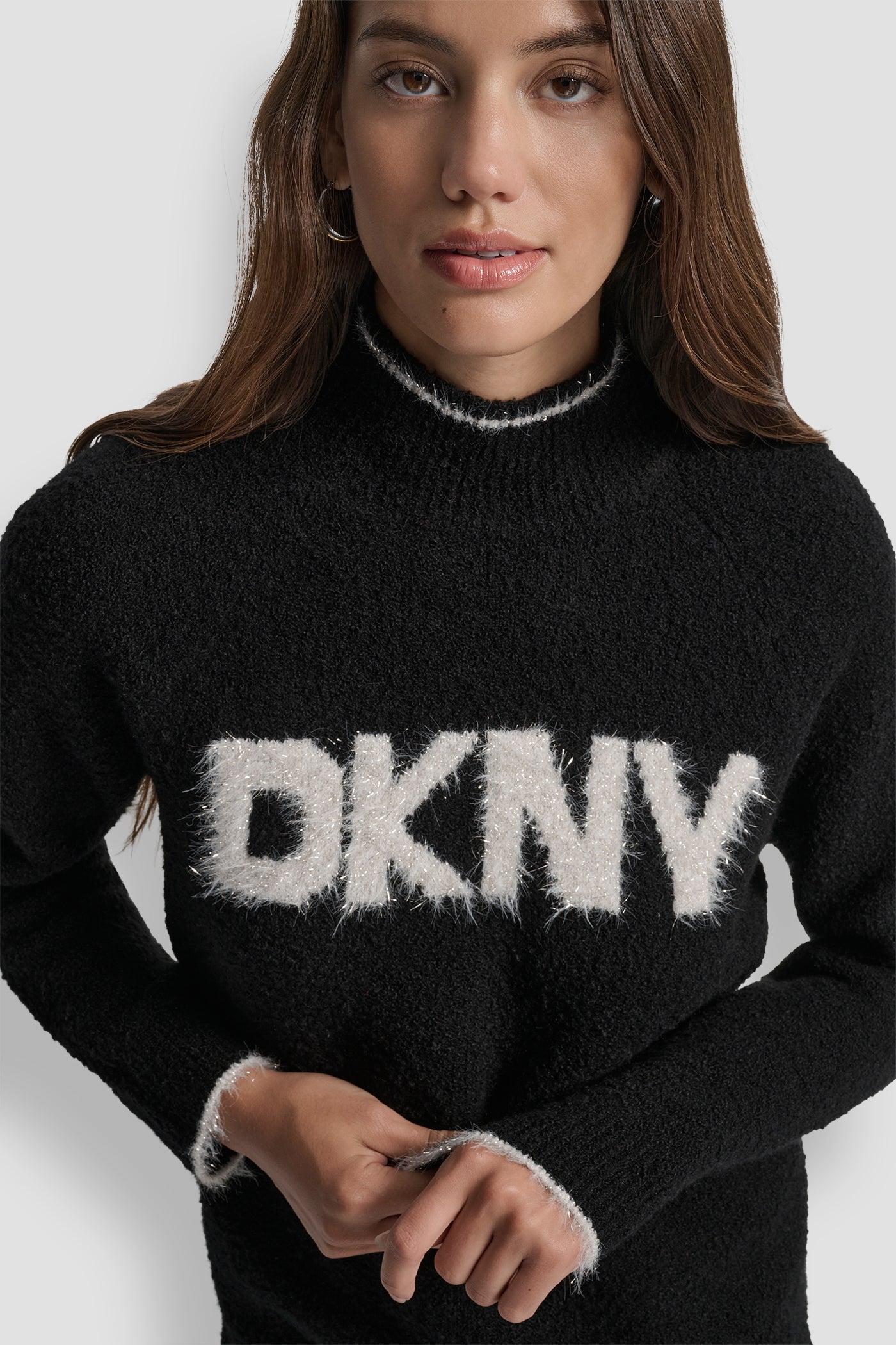 DKNY TINSEL LOGO LONG SLEEVE RAGLAN SWEATER VIEW 5 | WOMEN'S SWEATERS & TOPS DKNY TINSEL LOGO LONG SLEEVE RAGLAN SWEATER VIEW 5 | WOMEN'S SWEATERS & TOPS