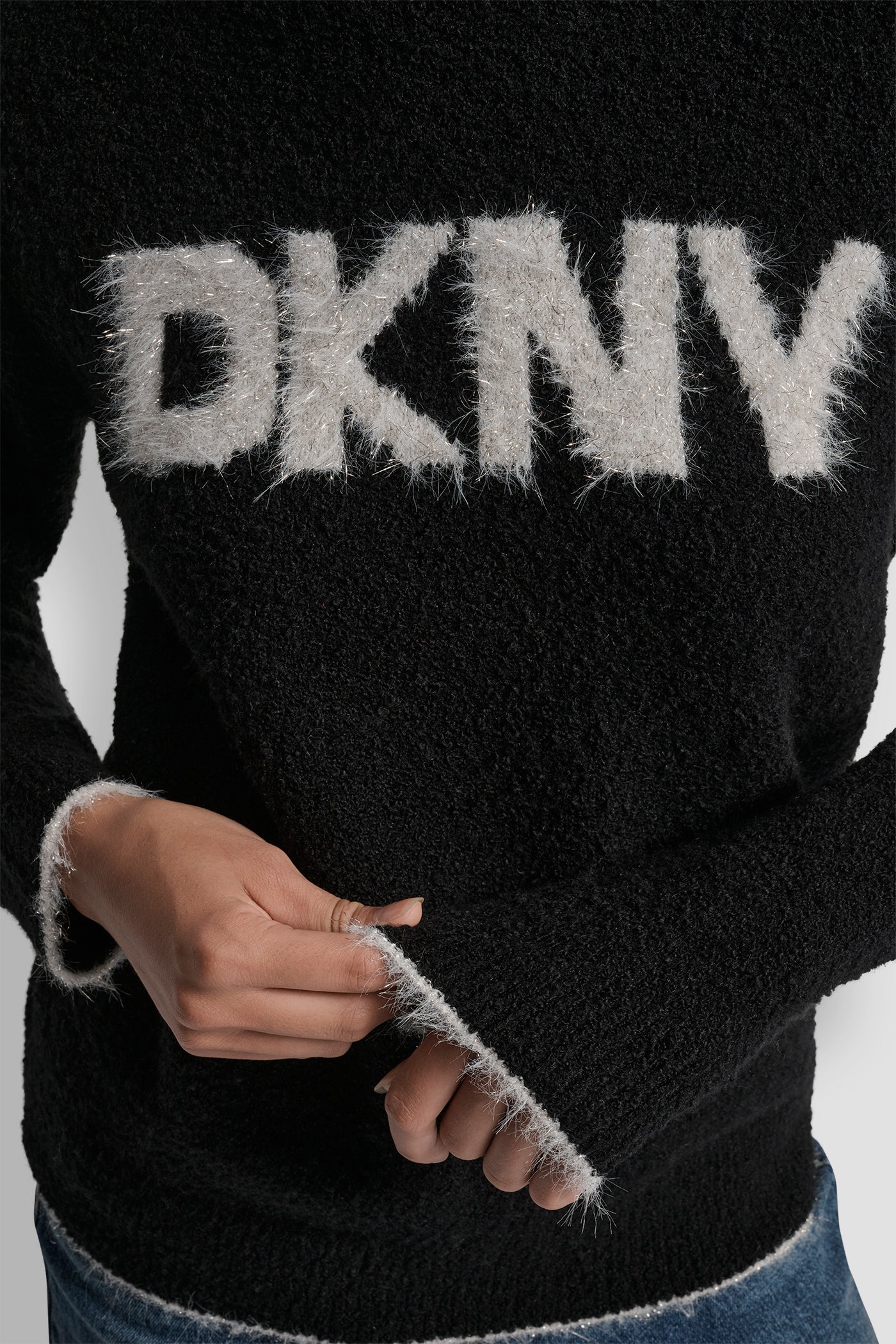 DKNY TINSEL LOGO LONG SLEEVE RAGLAN SWEATER VIEW 4 | WOMEN'S SWEATERS & TOPS DKNY TINSEL LOGO LONG SLEEVE RAGLAN SWEATER VIEW 4 | WOMEN'S SWEATERS & TOPS