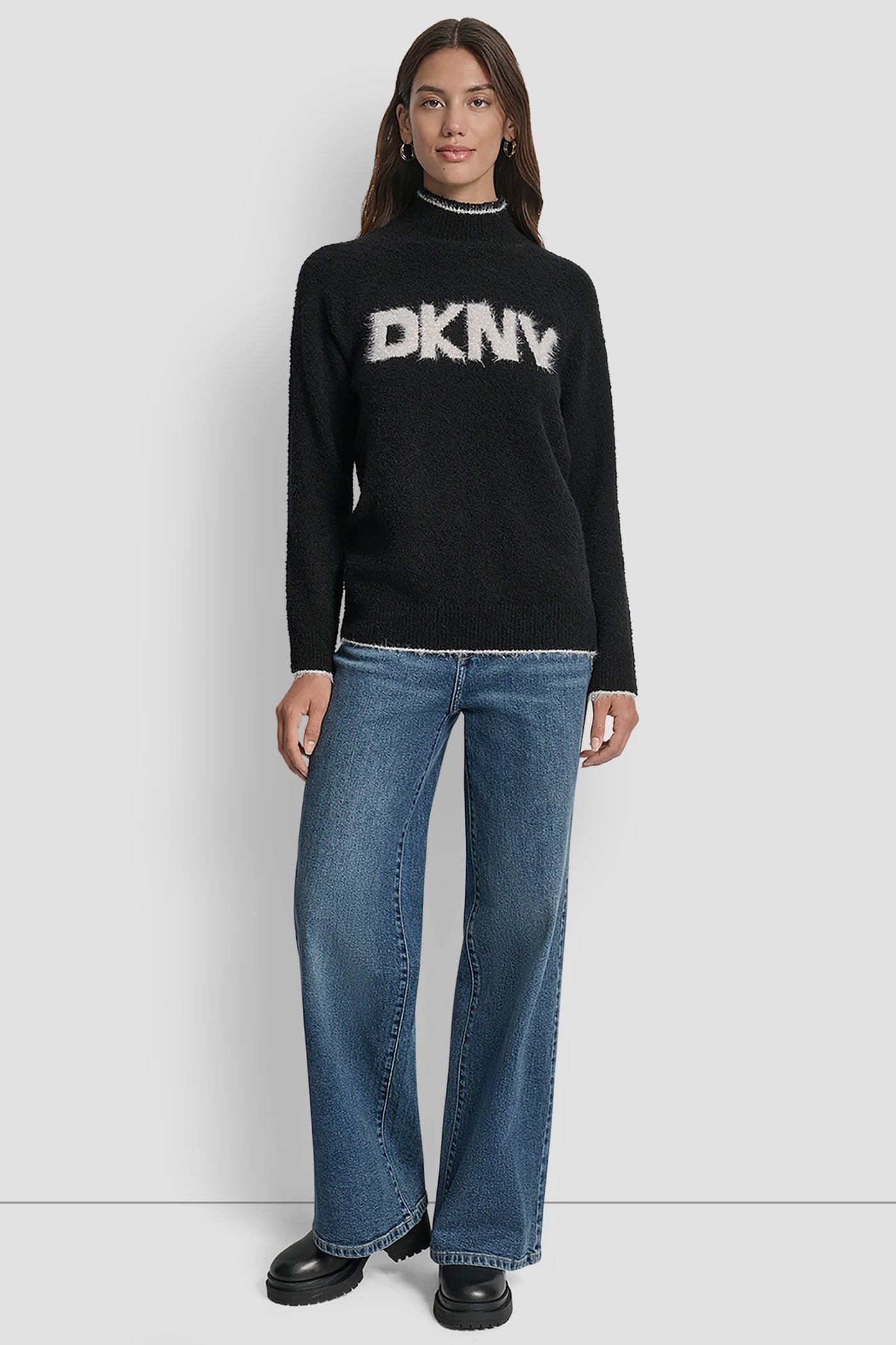 DKNY TINSEL LOGO LONG SLEEVE RAGLAN SWEATER VIEW 6 | WOMEN'S SWEATERS & TOPS DKNY TINSEL LOGO LONG SLEEVE RAGLAN SWEATER VIEW 6 | WOMEN'S SWEATERS & TOPS