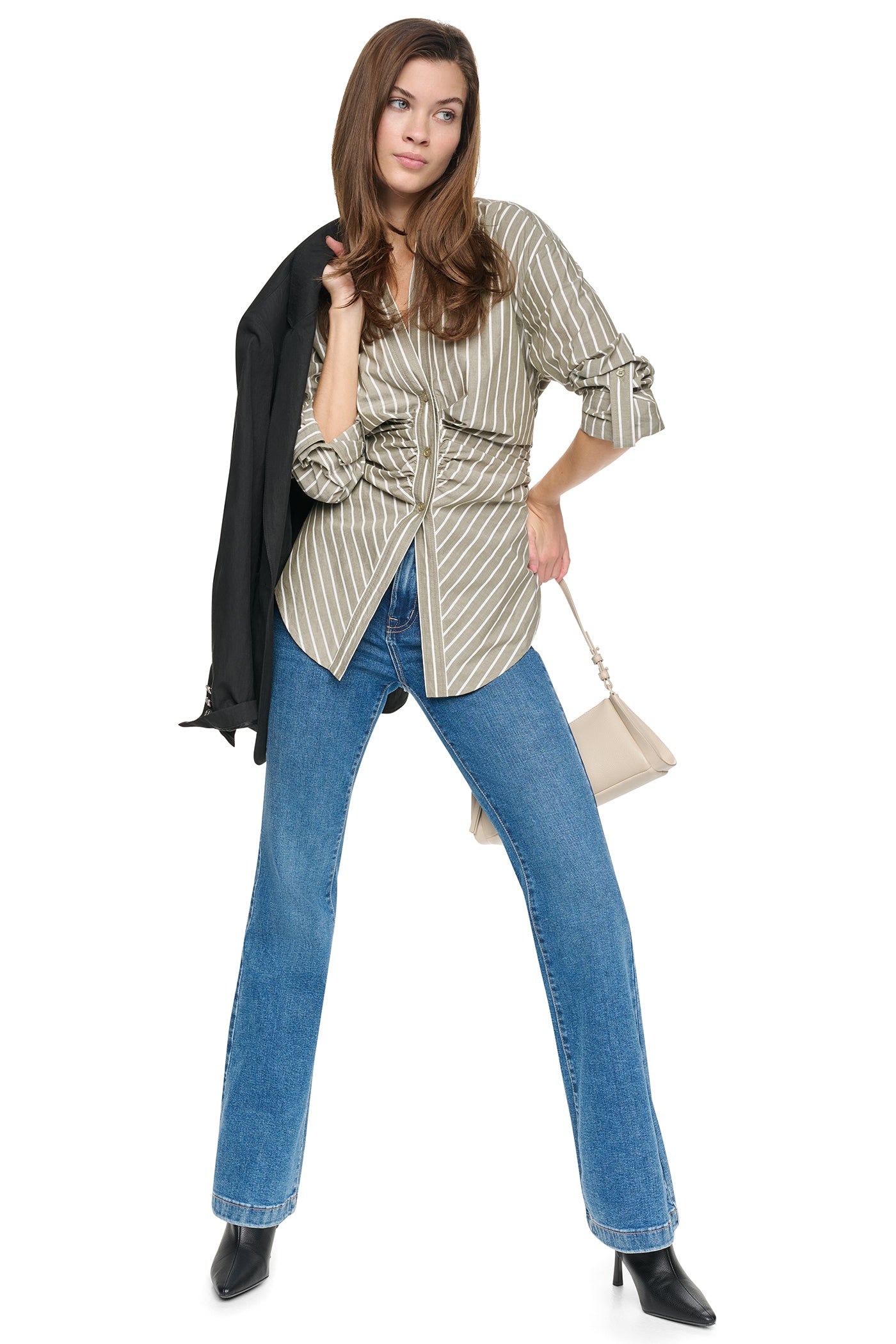 STRIPED RUCHED SHIRT View 1 | Clothing STRIPED RUCHED SHIRT View 1 | Clothing