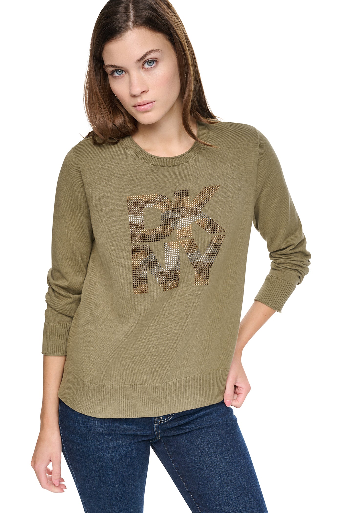 CAMO RHINESTONE LOGO SWEATER View 1 | SALE CAMO RHINESTONE LOGO SWEATER View 1 | SALE