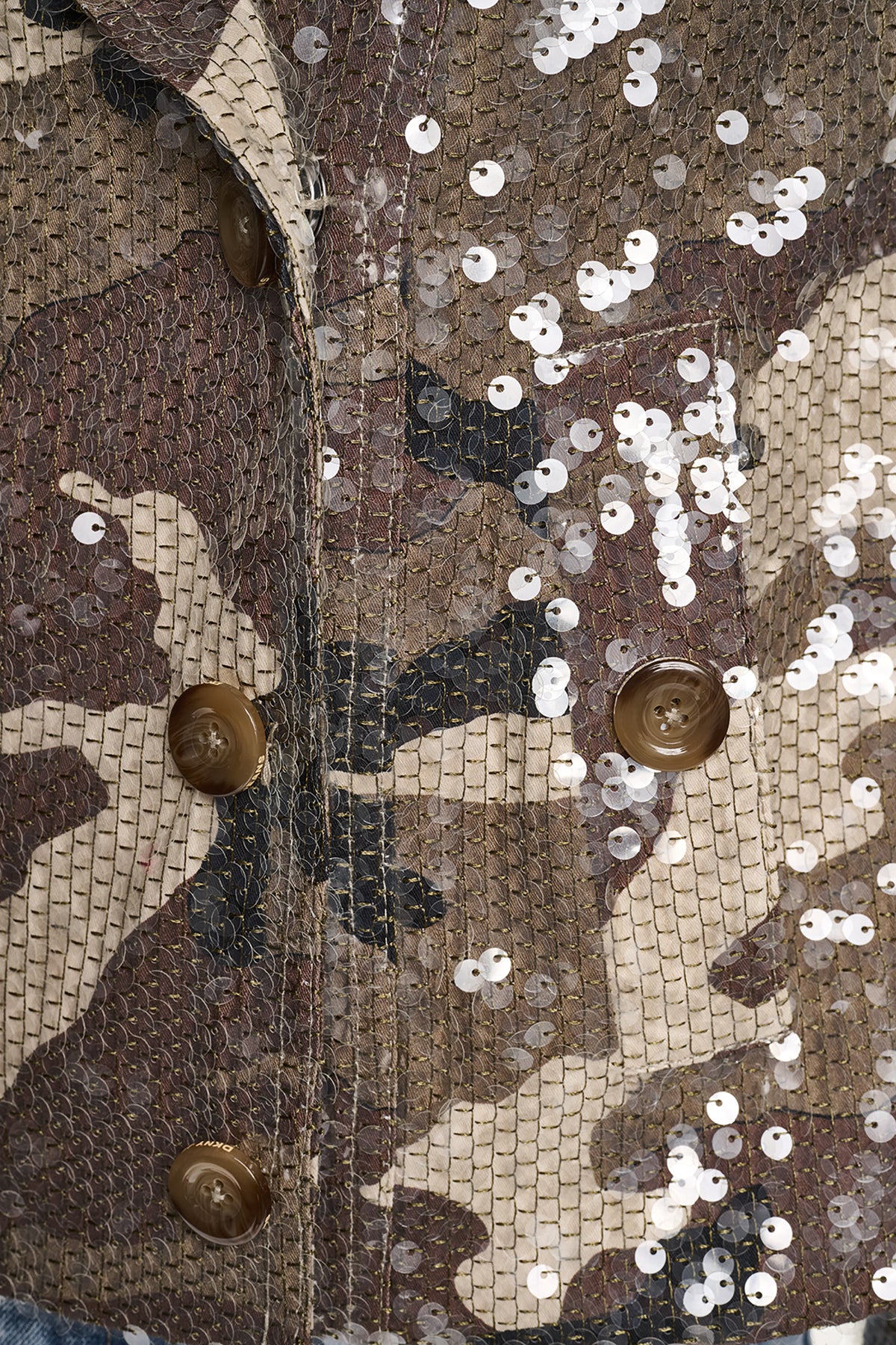 SEQUIN DOUBLE BREASTED TRENCH COAT VIEW 2