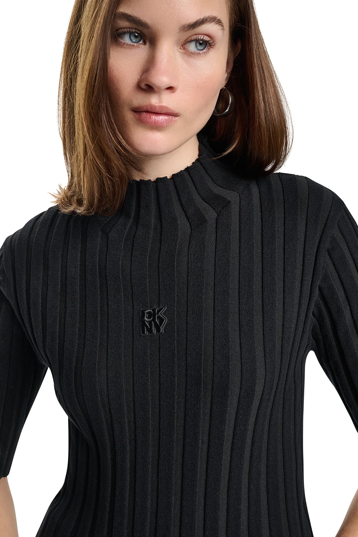 ELBOW SLEEVE WIDE RIB SWEATER VIEW 2