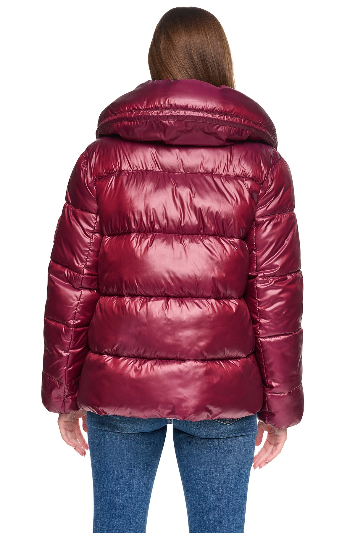 QUILTED PUFFER WITH DRAMA COLLAR VIEW 2