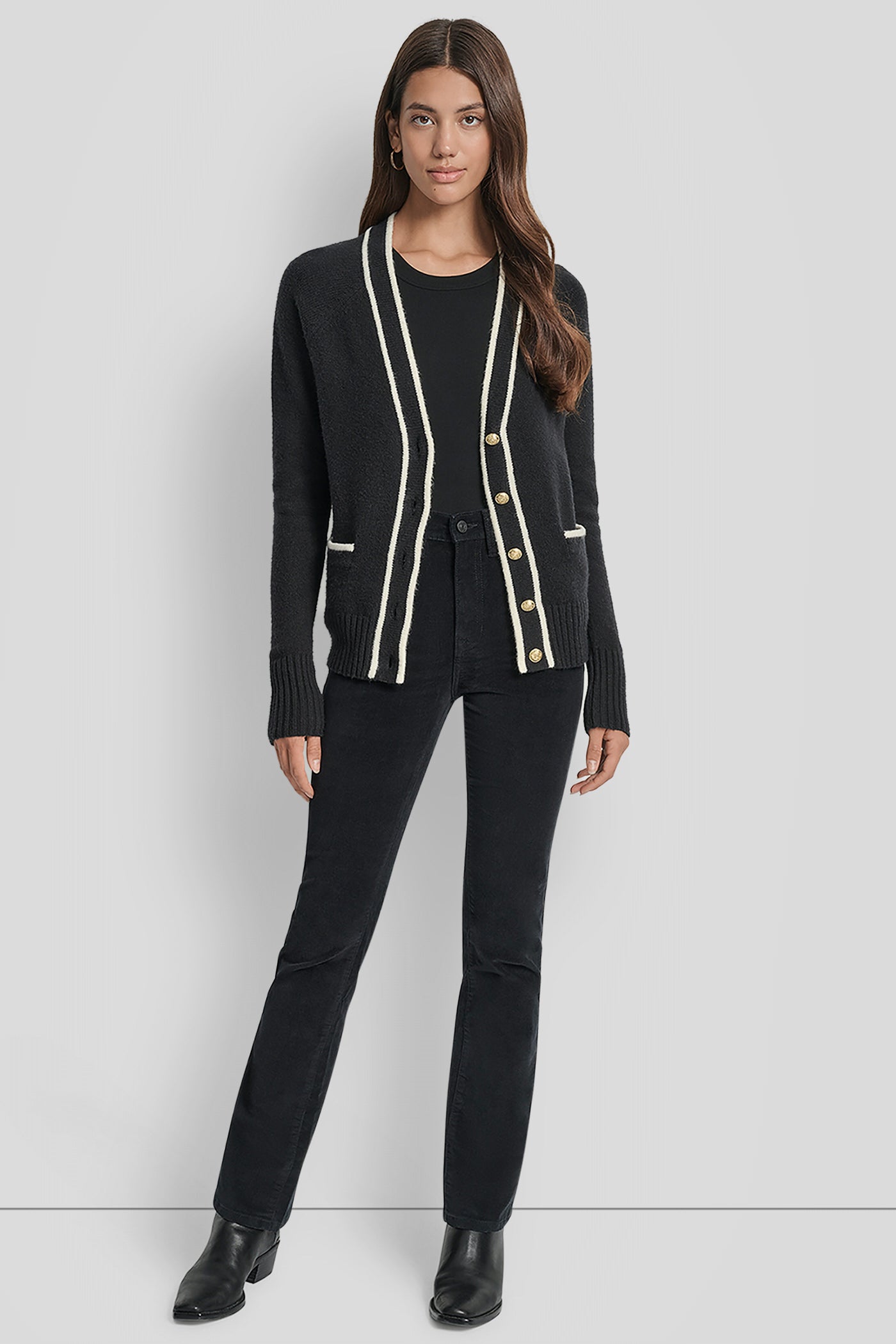 LONG SLEEVE TIPPED V-NECK CARDIGAN WITH REGAL BUTTON VIEW 7 | WOMEN'S SWEATERS & TOPS LONG SLEEVE TIPPED V-NECK CARDIGAN WITH REGAL BUTTON VIEW 7 | WOMEN'S SWEATERS & TOPS