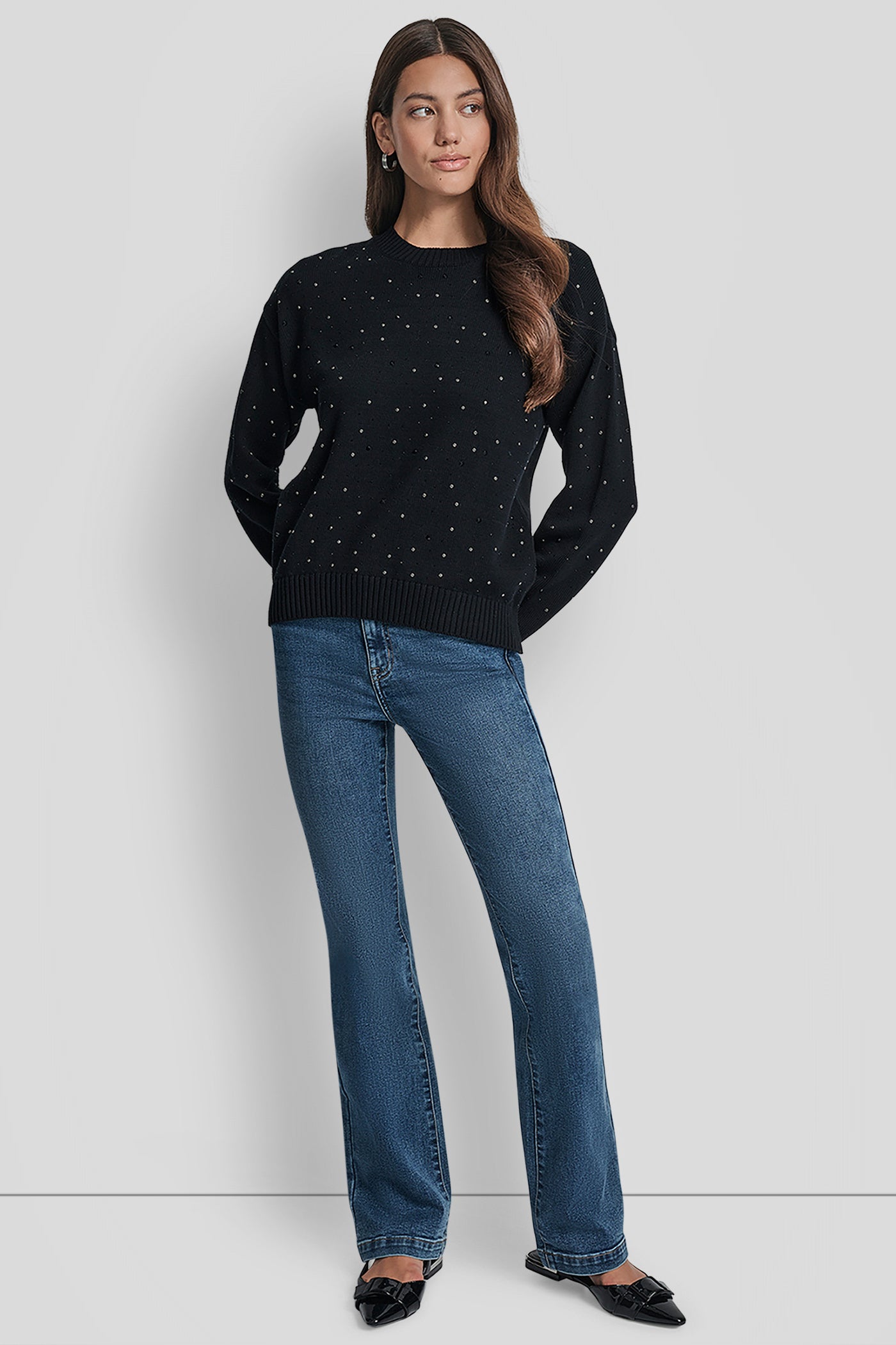 LONG SLEEVE RHINESTONE CREW NECK SWEATER VIEW 7 | New Arrivals LONG SLEEVE RHINESTONE CREW NECK SWEATER VIEW 7 | New Arrivals