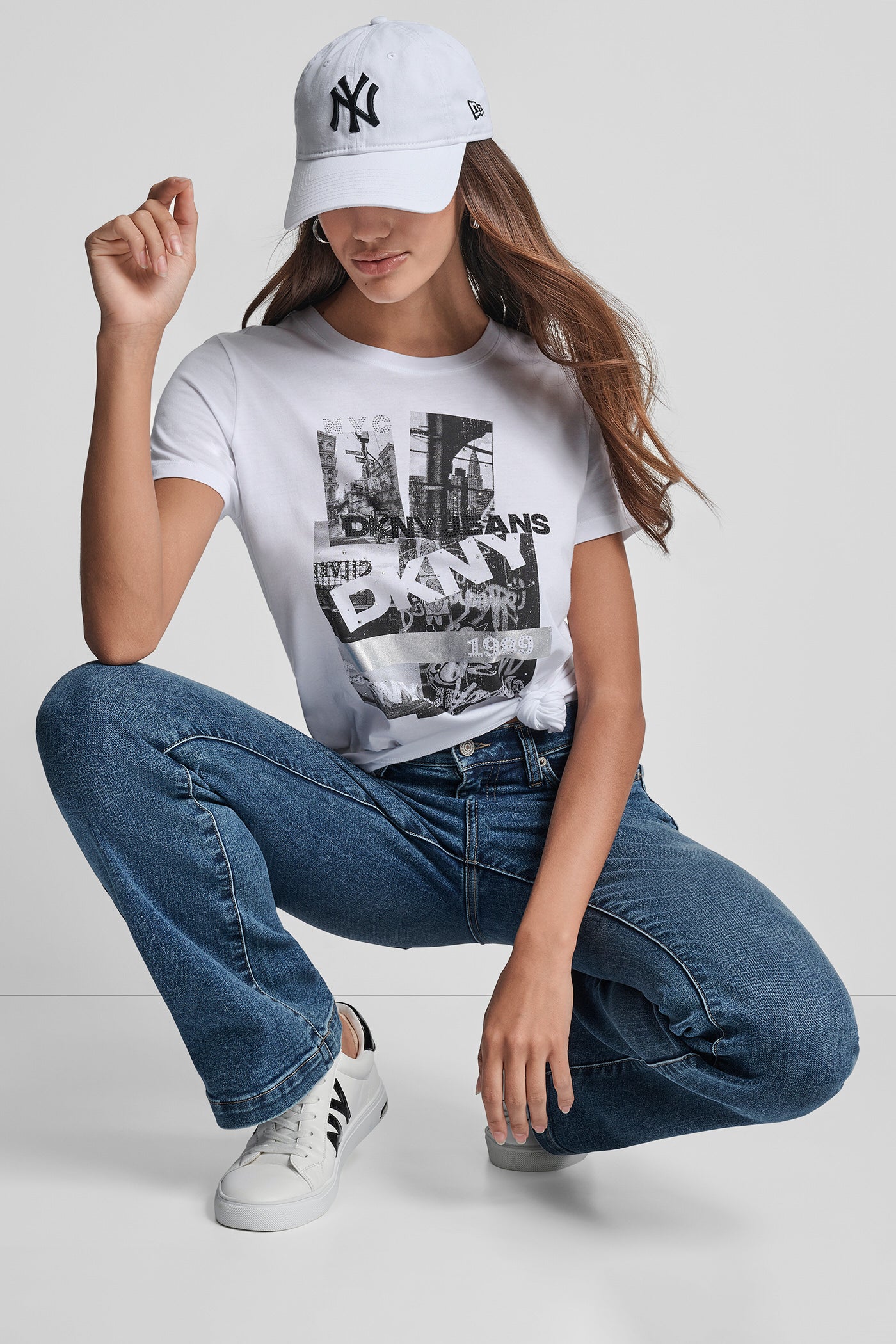 NYC DKNY PHOTOREAL RHINESTONE FOIL LOGO CREW NECK VIEW 7 NYC DKNY PHOTOREAL RHINESTONE FOIL LOGO CREW NECK VIEW 7