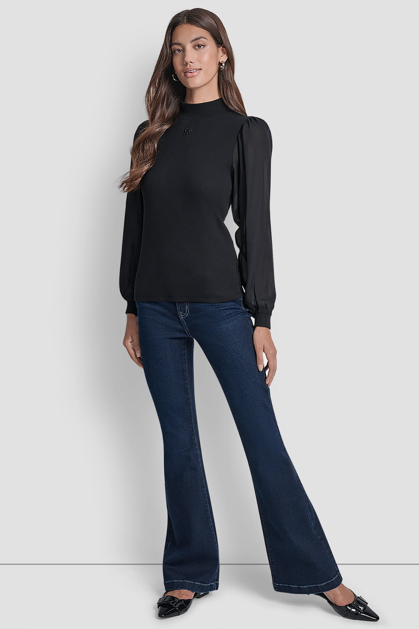PUFF SLEEVE MIXED MEDIA TOP VIEW 5 | New clothing PUFF SLEEVE MIXED MEDIA TOP VIEW 5 | New clothing