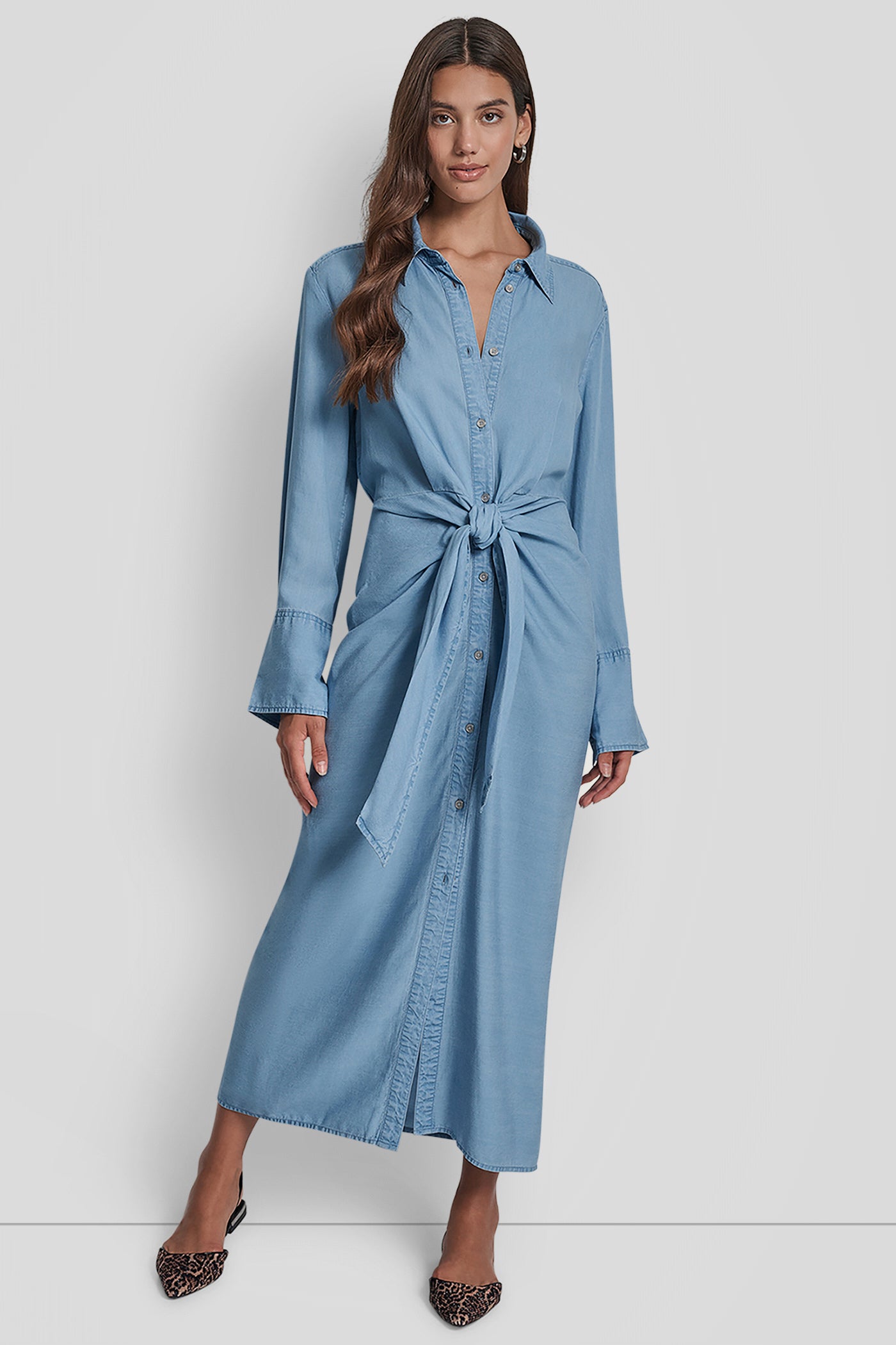 GARMENT DYE LONG SLEEVE BUTTON FRONT SHIRTDRESS VIEW 1 | New Arrivals GARMENT DYE LONG SLEEVE BUTTON FRONT SHIRTDRESS VIEW 1 | New Arrivals