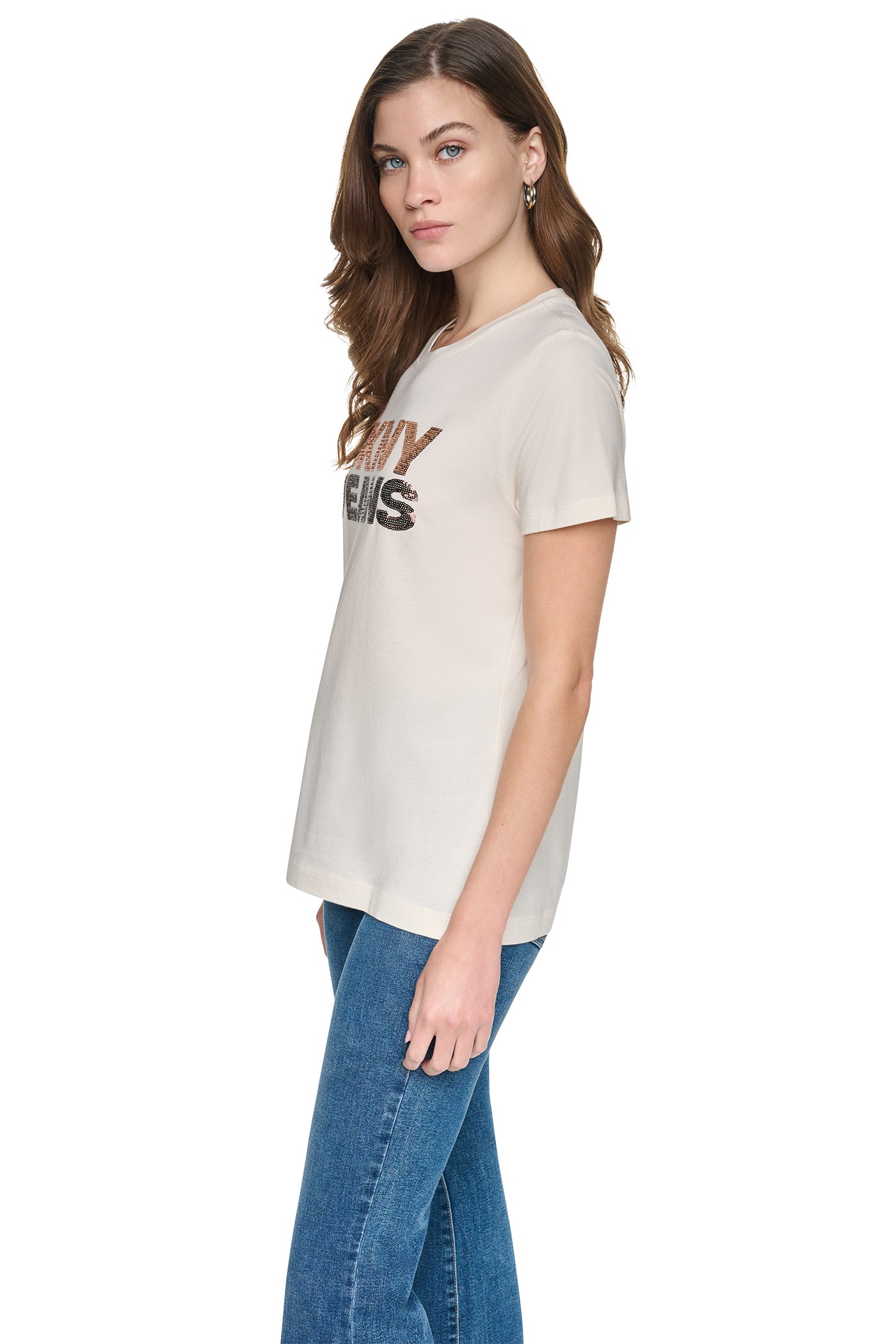 SEQUIN STACKED LOGO TEE VIEW 2
