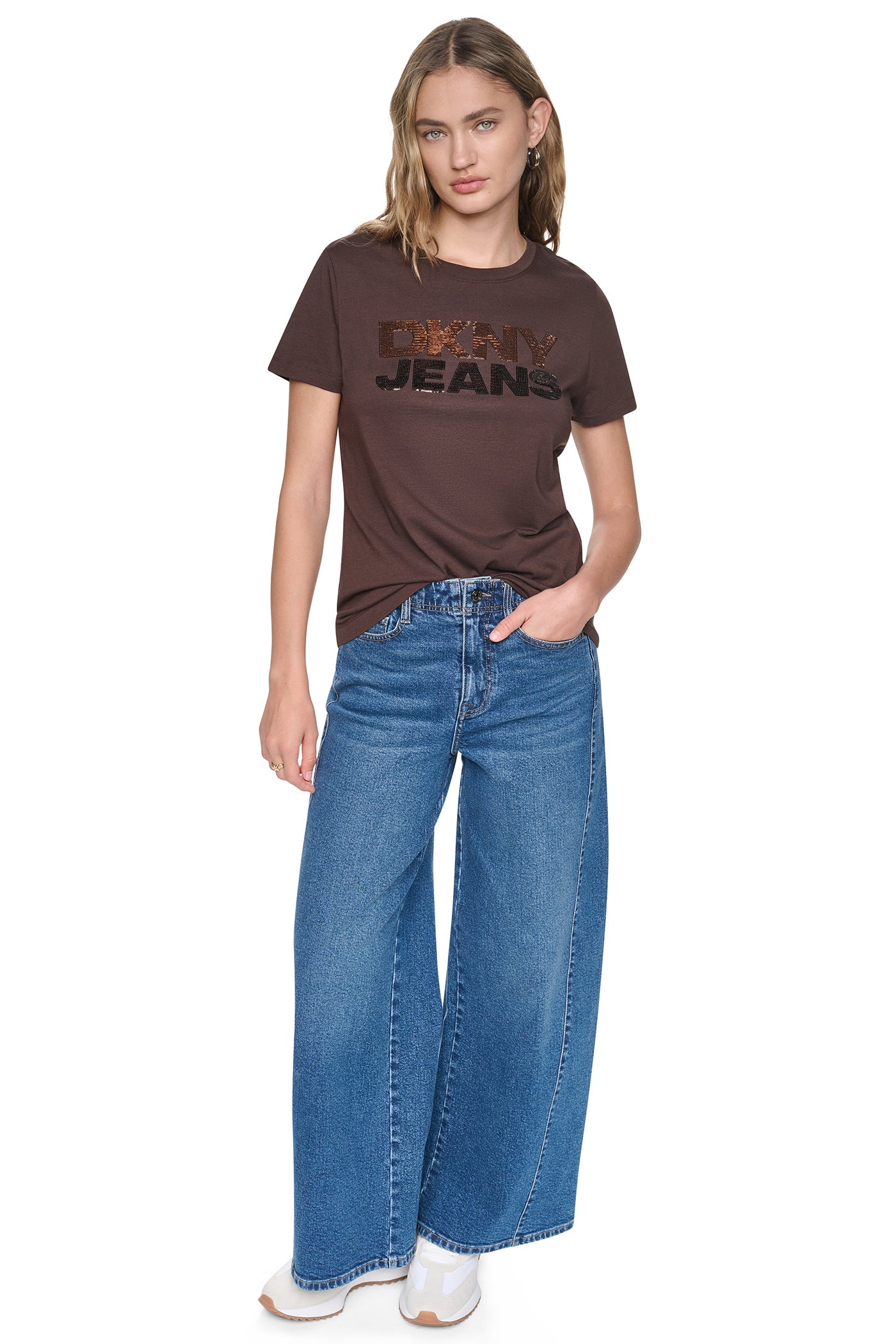 SEQUIN STACKED LOGO TEE VIEW 2