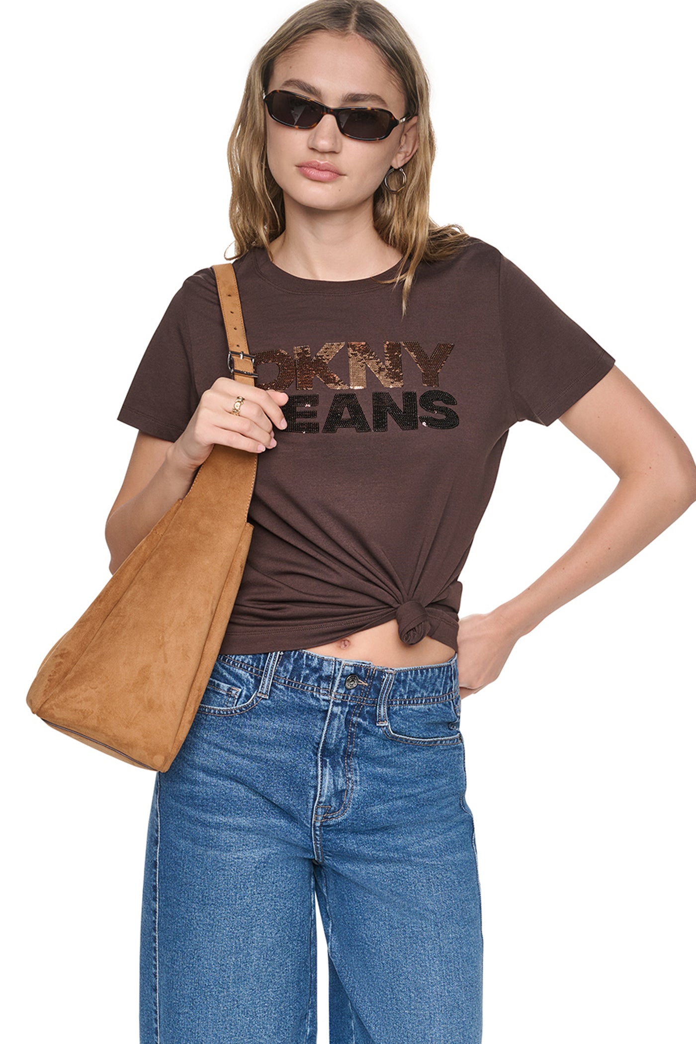 SEQUIN STACKED LOGO TEE View 1 | SALE SEQUIN STACKED LOGO TEE View 1 | SALE