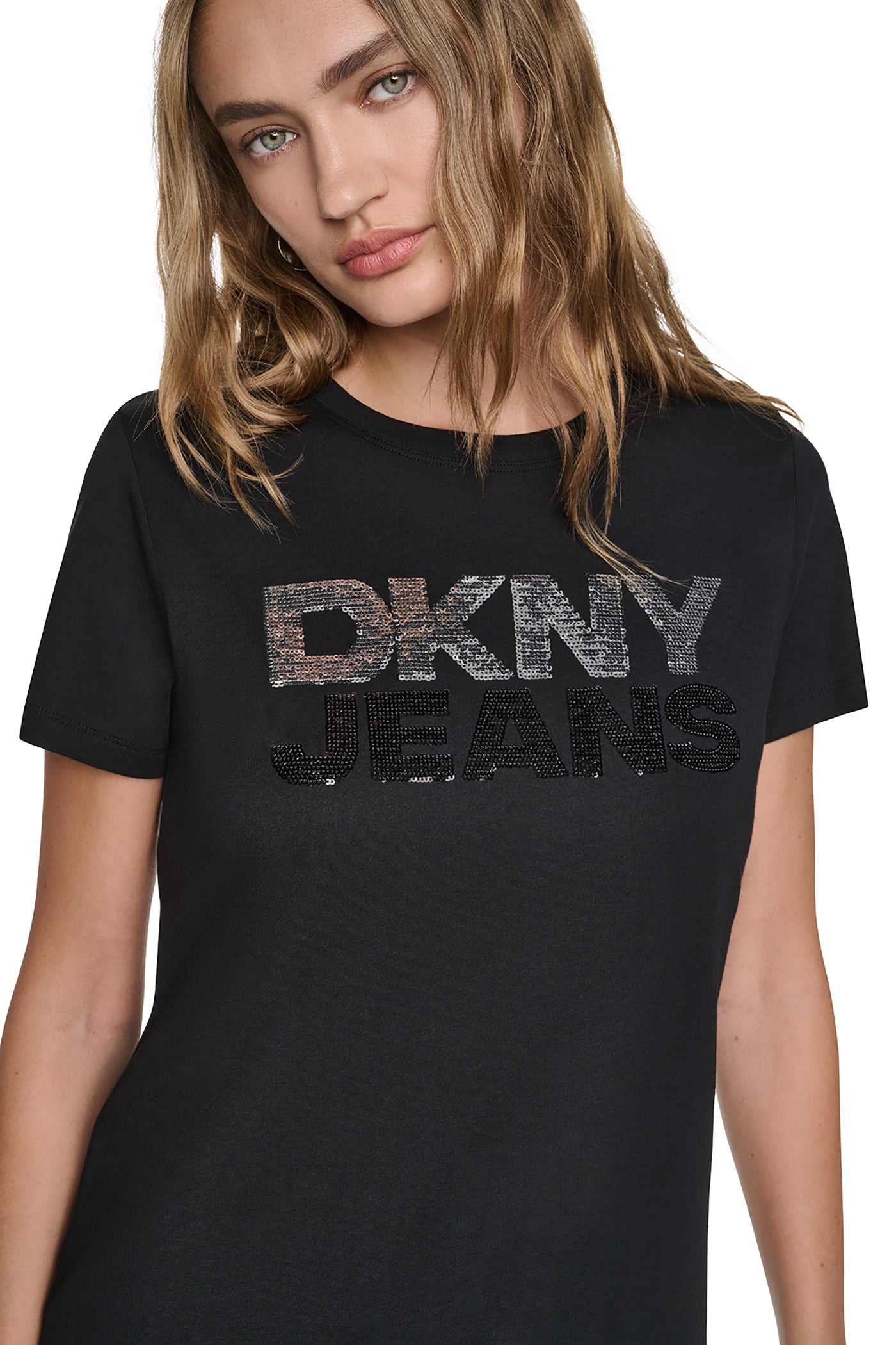 SEQUIN STACKED LOGO TEE View 2 | SALE SEQUIN STACKED LOGO TEE View 2 | SALE