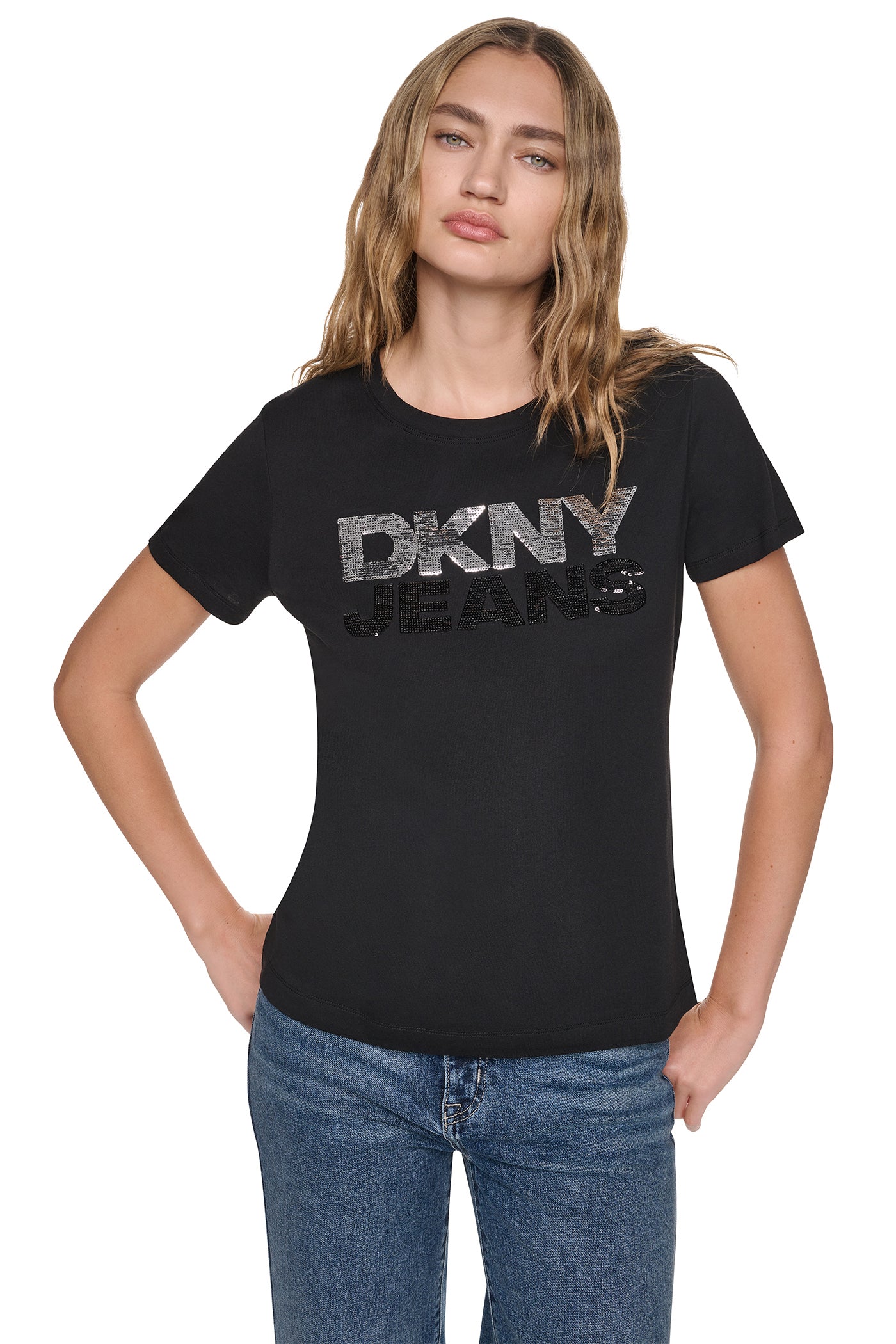 SEQUIN STACKED LOGO TEE VIEW 2