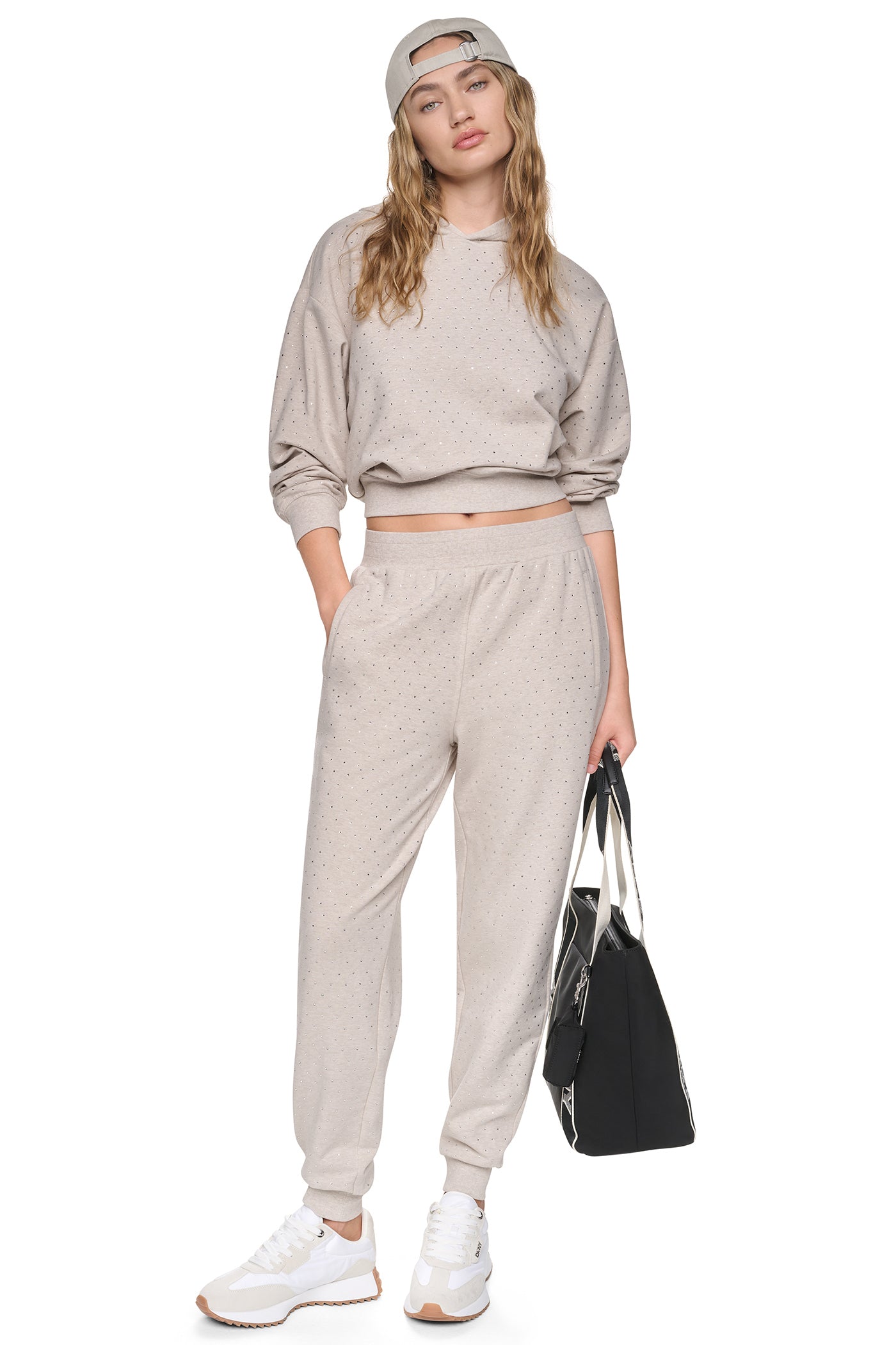 HIGH-RISE RHINESTONE JOGGER PANT View 1 | SALE HIGH-RISE RHINESTONE JOGGER PANT View 1 | SALE