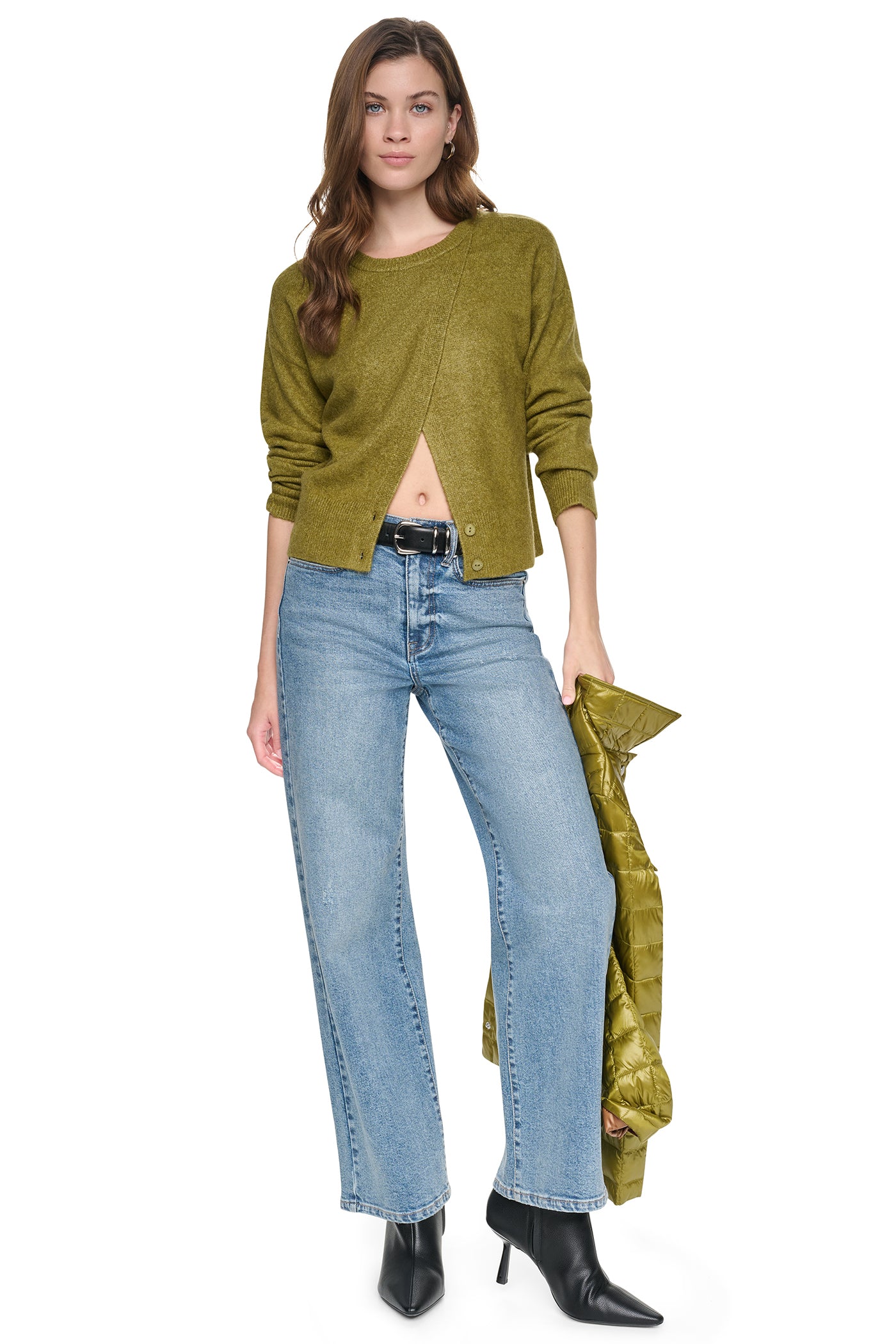 ASYMMETRIC BUTTON HEM CARDIGAN View 1 | SALE ASYMMETRIC BUTTON HEM CARDIGAN View 1 | SALE