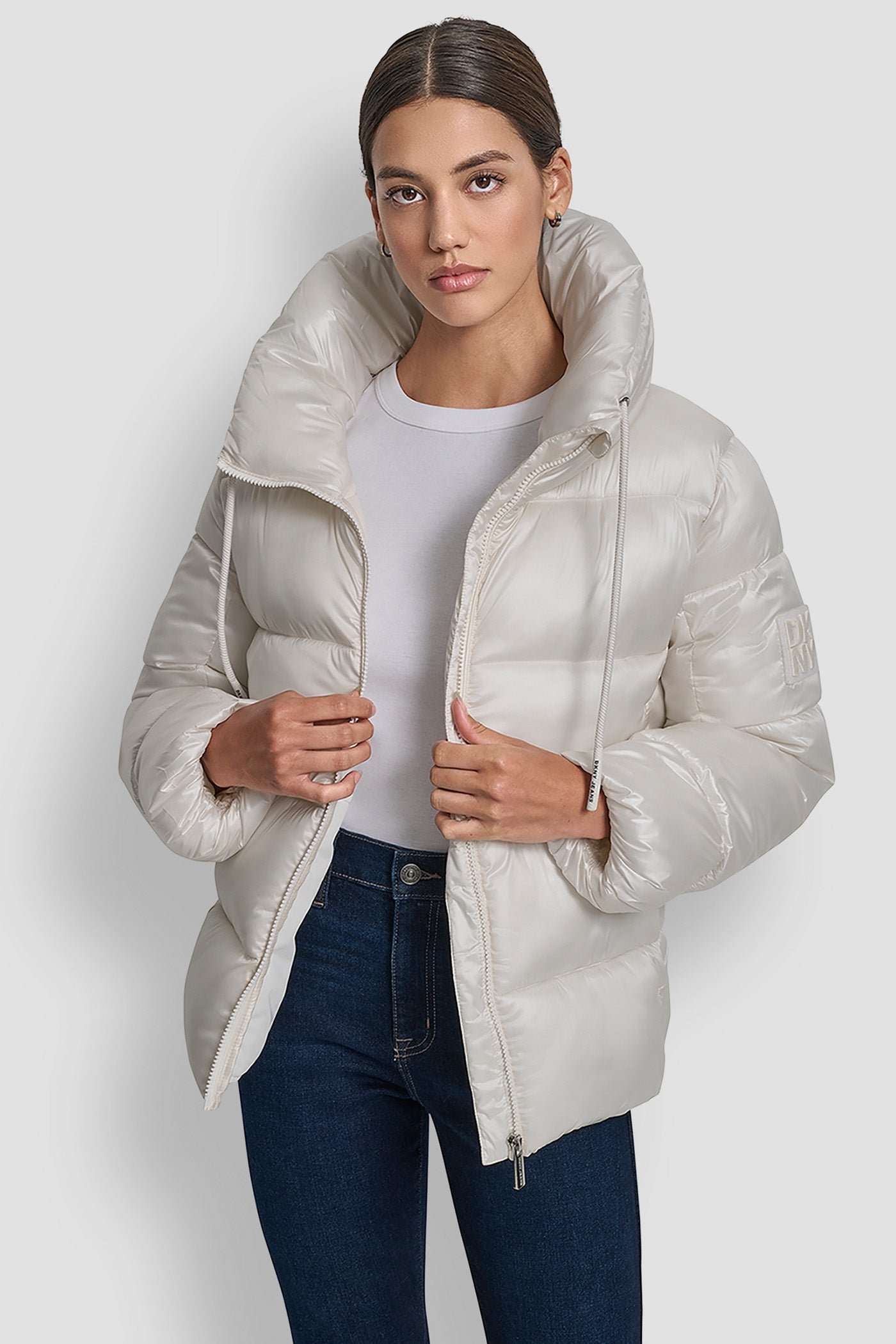 LIGHT WEIGHT QUILTED PUFFER WITH DRAMA COLLAR VIEW 4 | Cold Weather Coats LIGHT WEIGHT QUILTED PUFFER WITH DRAMA COLLAR VIEW 4 | Cold Weather Coats