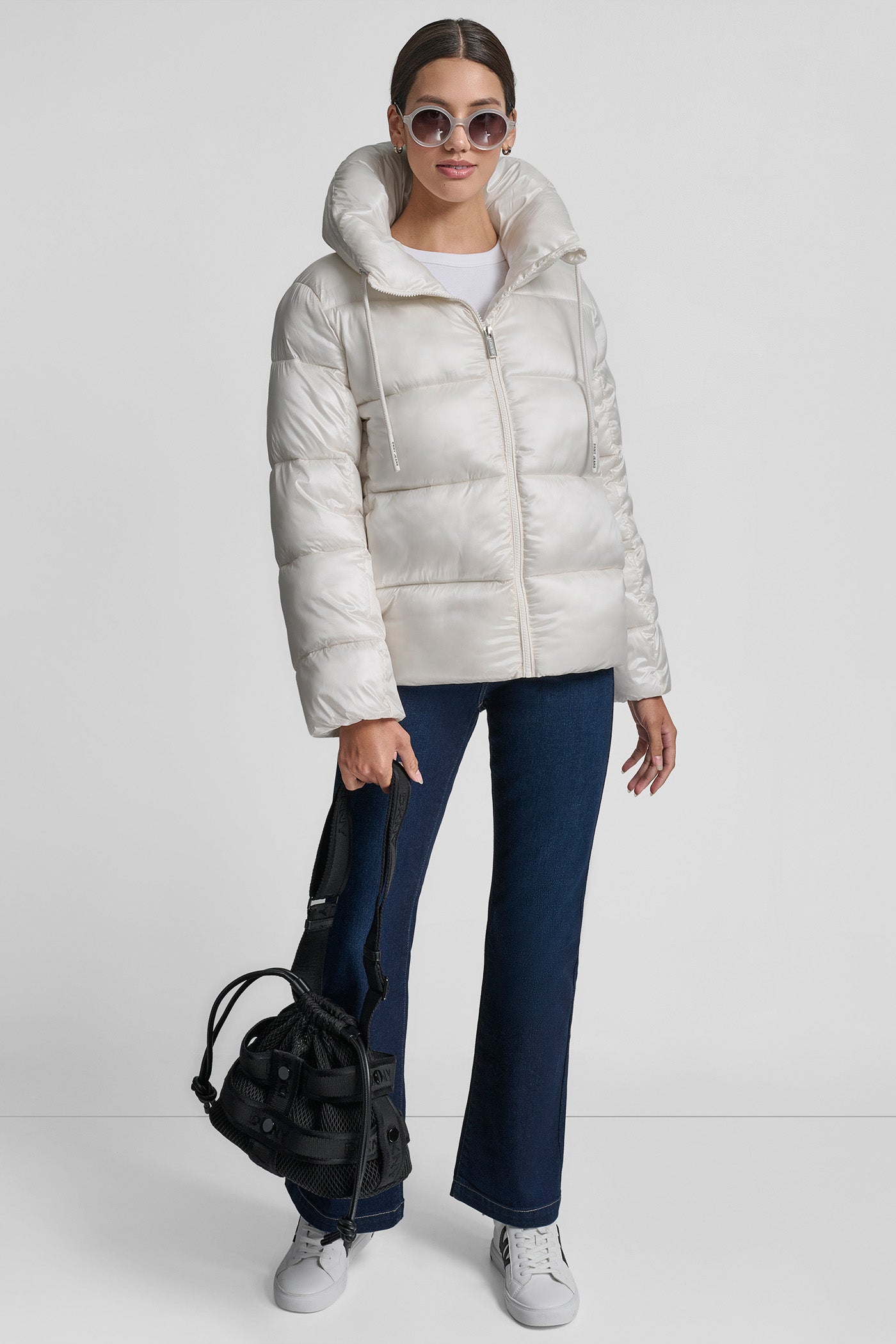 LIGHT WEIGHT QUILTED PUFFER WITH DRAMA COLLAR VIEW 8 | Cold Weather Coats LIGHT WEIGHT QUILTED PUFFER WITH DRAMA COLLAR VIEW 8 | Cold Weather Coats