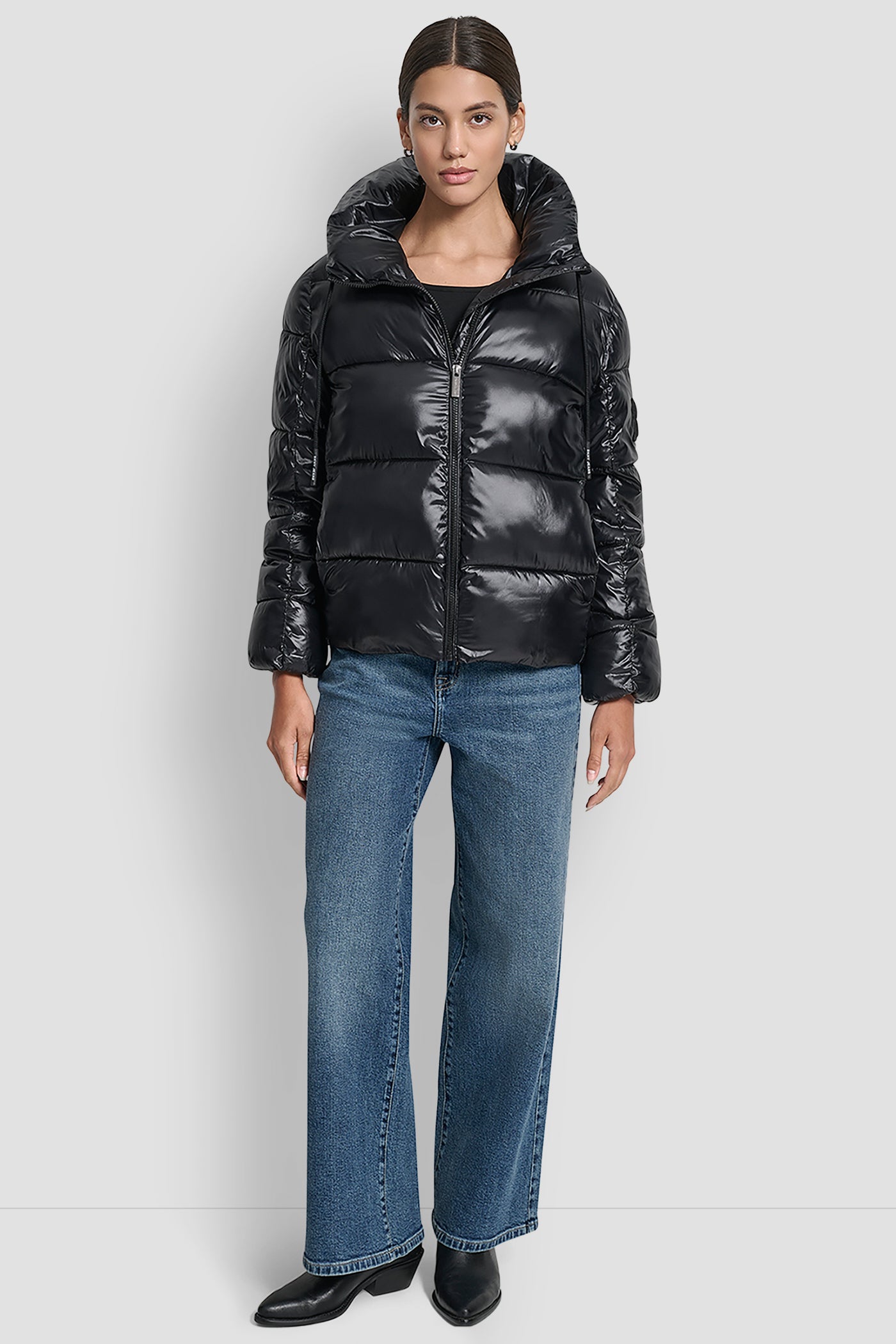 LIGHT WEIGHT QUILTED PUFFER WITH DRAMA COLLAR VIEW 7 | Cold Weather Coats LIGHT WEIGHT QUILTED PUFFER WITH DRAMA COLLAR VIEW 7 | Cold Weather Coats