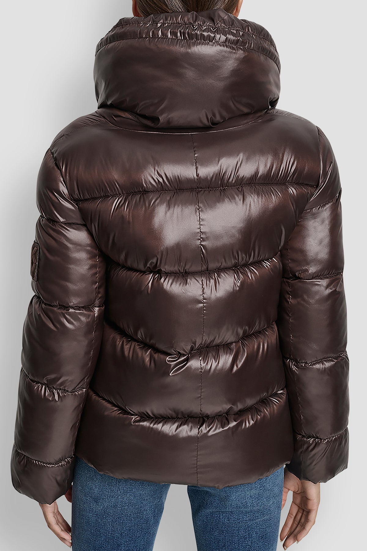 QUILTED PUFFER WITH DRAMA COLLAR VIEW 2