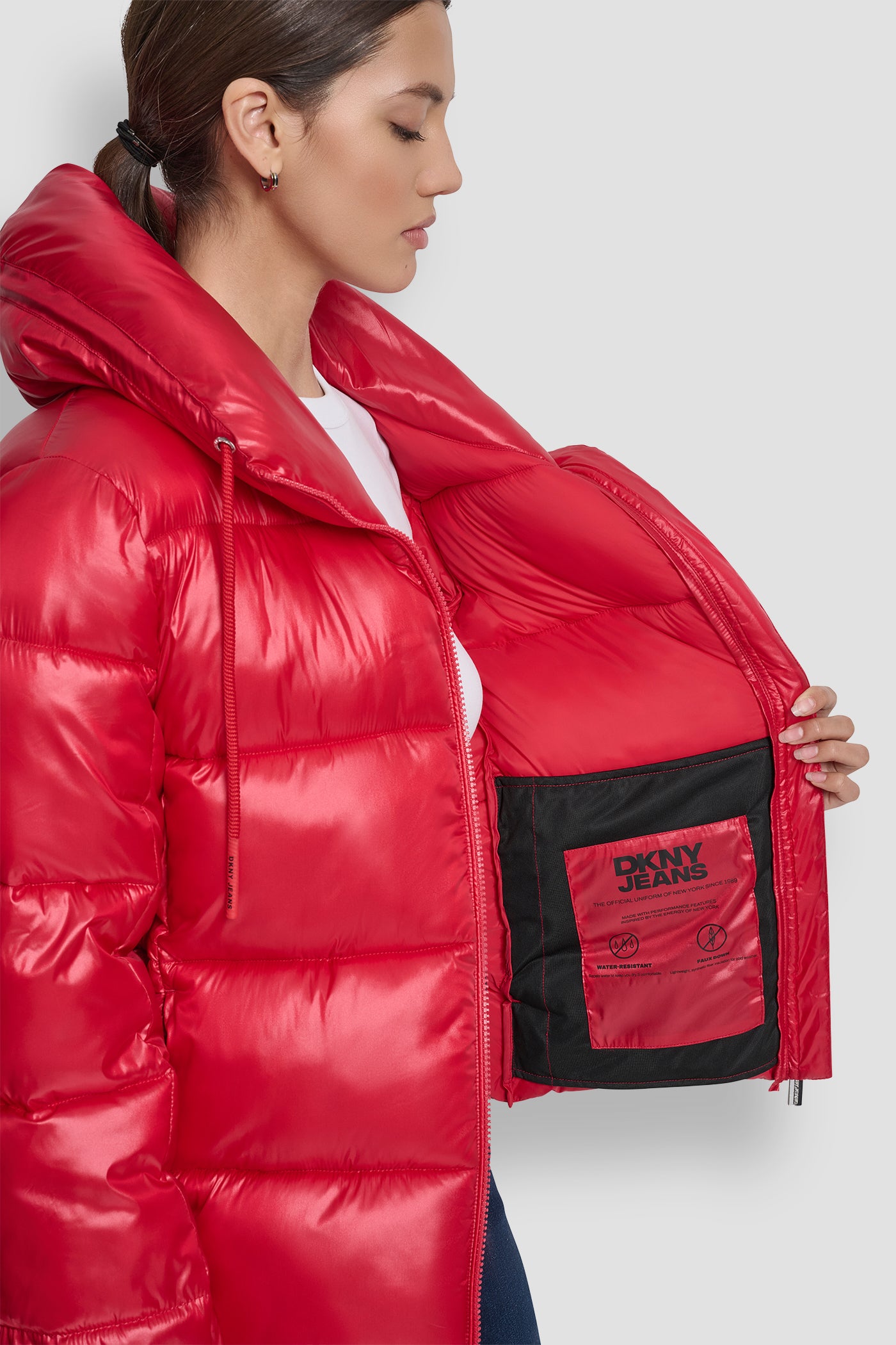LIGHT WEIGHT QUILTED PUFFER WITH DRAMA COLLAR VIEW 5 | Cold Weather Coats LIGHT WEIGHT QUILTED PUFFER WITH DRAMA COLLAR VIEW 5 | Cold Weather Coats