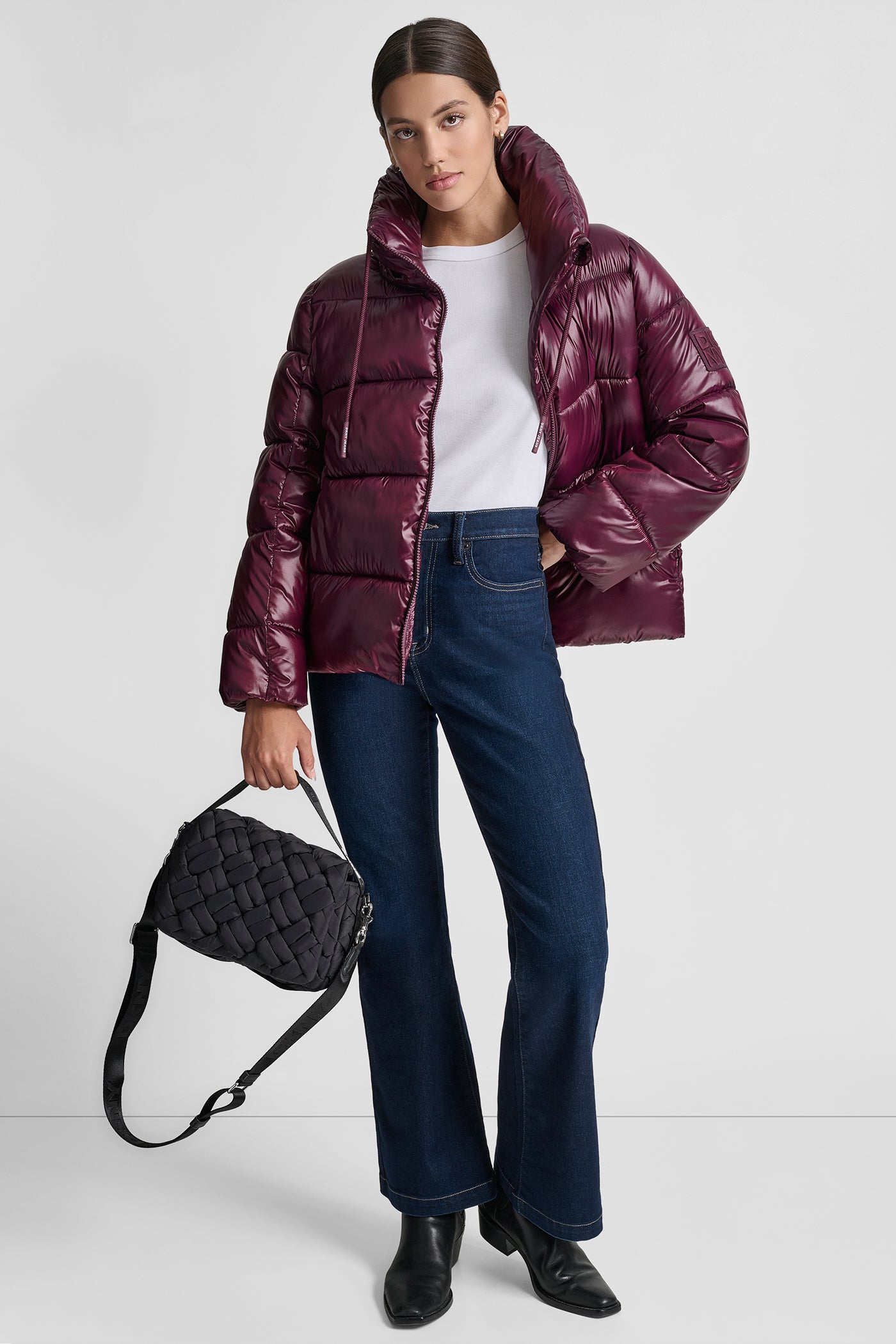 LIGHT WEIGHT QUILTED PUFFER WITH DRAMA COLLAR VIEW 6 | Cold Weather Coats LIGHT WEIGHT QUILTED PUFFER WITH DRAMA COLLAR VIEW 6 | Cold Weather Coats