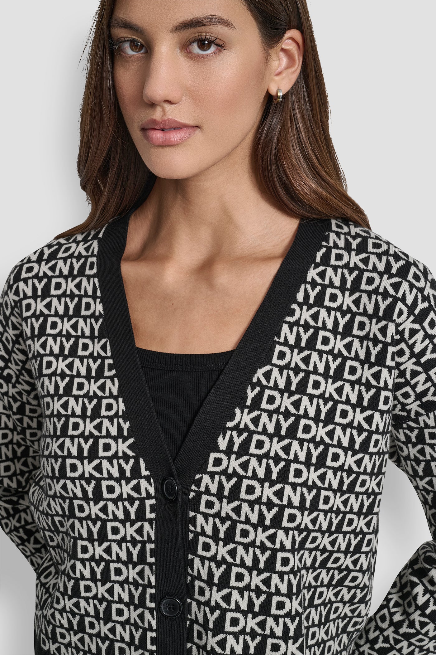 LOGO JACQUARD LONG SLEEVE V-NECK CARDIGAN VIEW 5 | New Arrivals LOGO JACQUARD LONG SLEEVE V-NECK CARDIGAN VIEW 5 | New Arrivals
