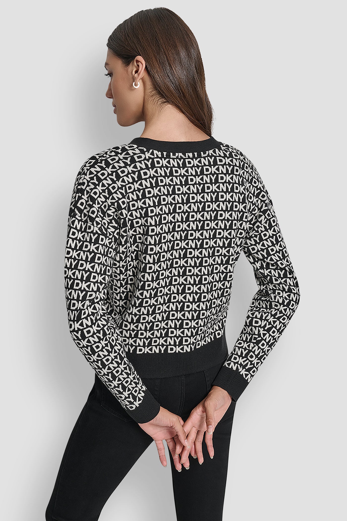 LOGO JACQUARD LONG SLEEVE V-NECK CARDIGAN VIEW 6 | New Arrivals LOGO JACQUARD LONG SLEEVE V-NECK CARDIGAN VIEW 6 | New Arrivals