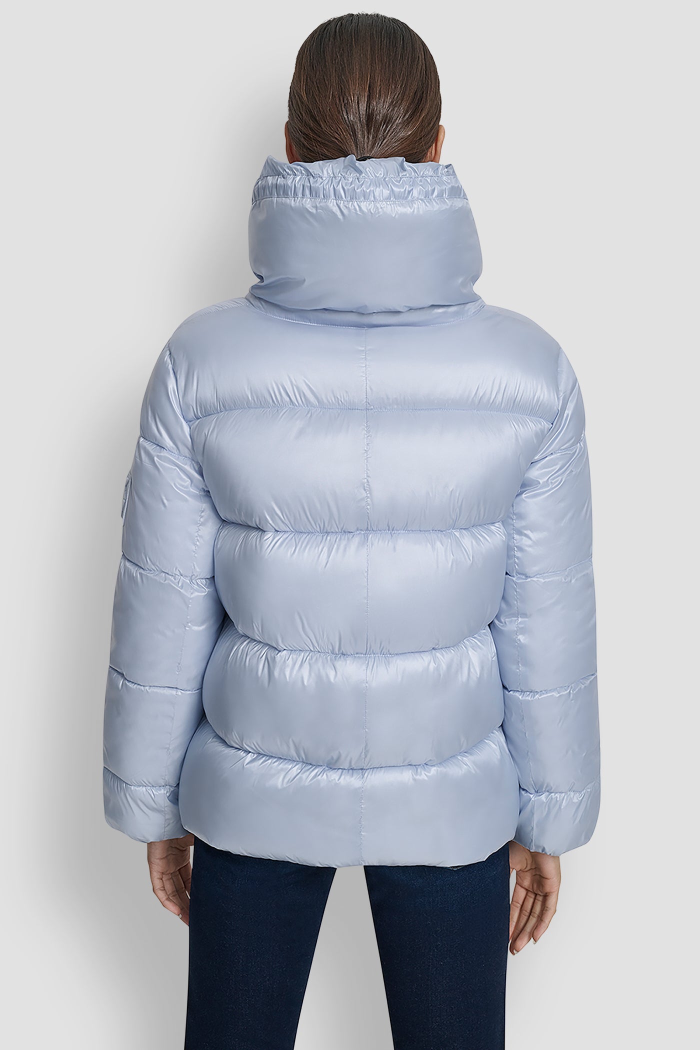 FUNNEL-NECK LIGHTWEIGHT PUFFER JACKET VIEW 2 | DKNY Promo FUNNEL-NECK LIGHTWEIGHT PUFFER JACKET VIEW 2 | DKNY Promo